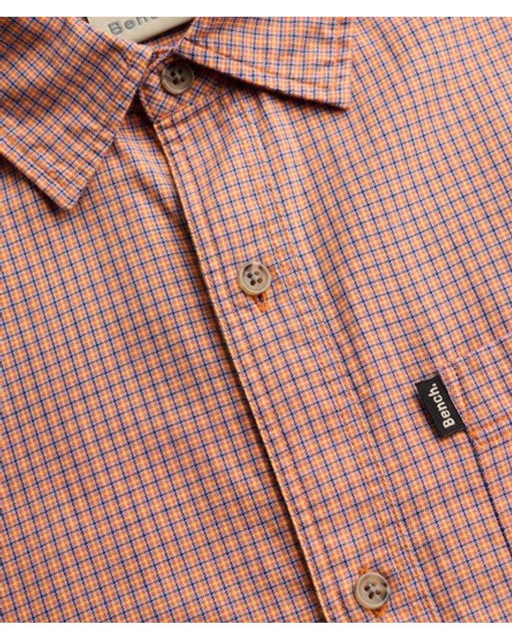 Superdry Brown Bench X & Co Bench Skater Check Short Sleeves Shirt for men
