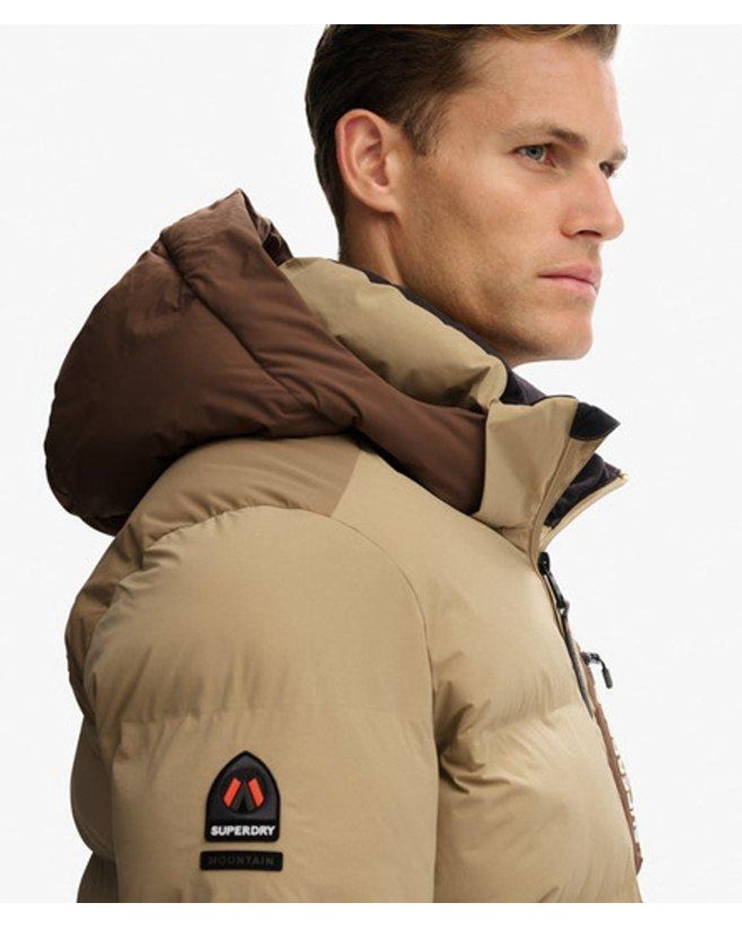 Superdry Brown & Co Ski Sports Padded Block Jacket for men
