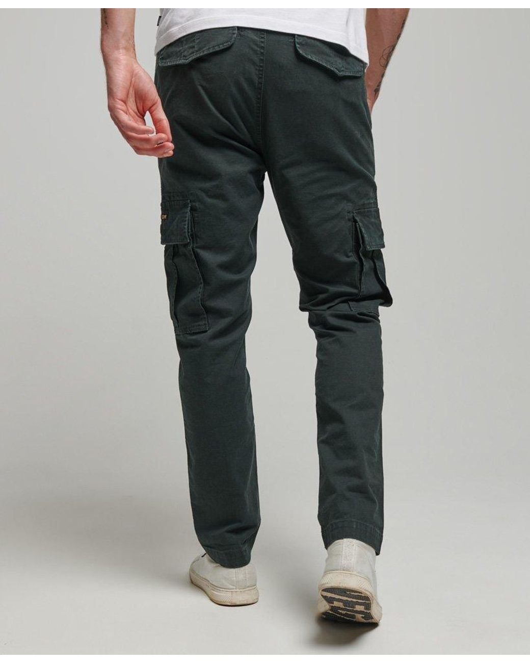 Superdry Organic Cotton Core Cargo Pants Dark Grey in Black for Men | Lyst