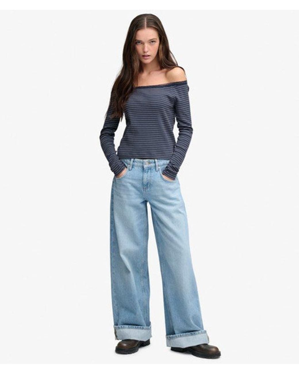 Superdry Blue & Co Athletic Essentials Lace Long Sleeve Top