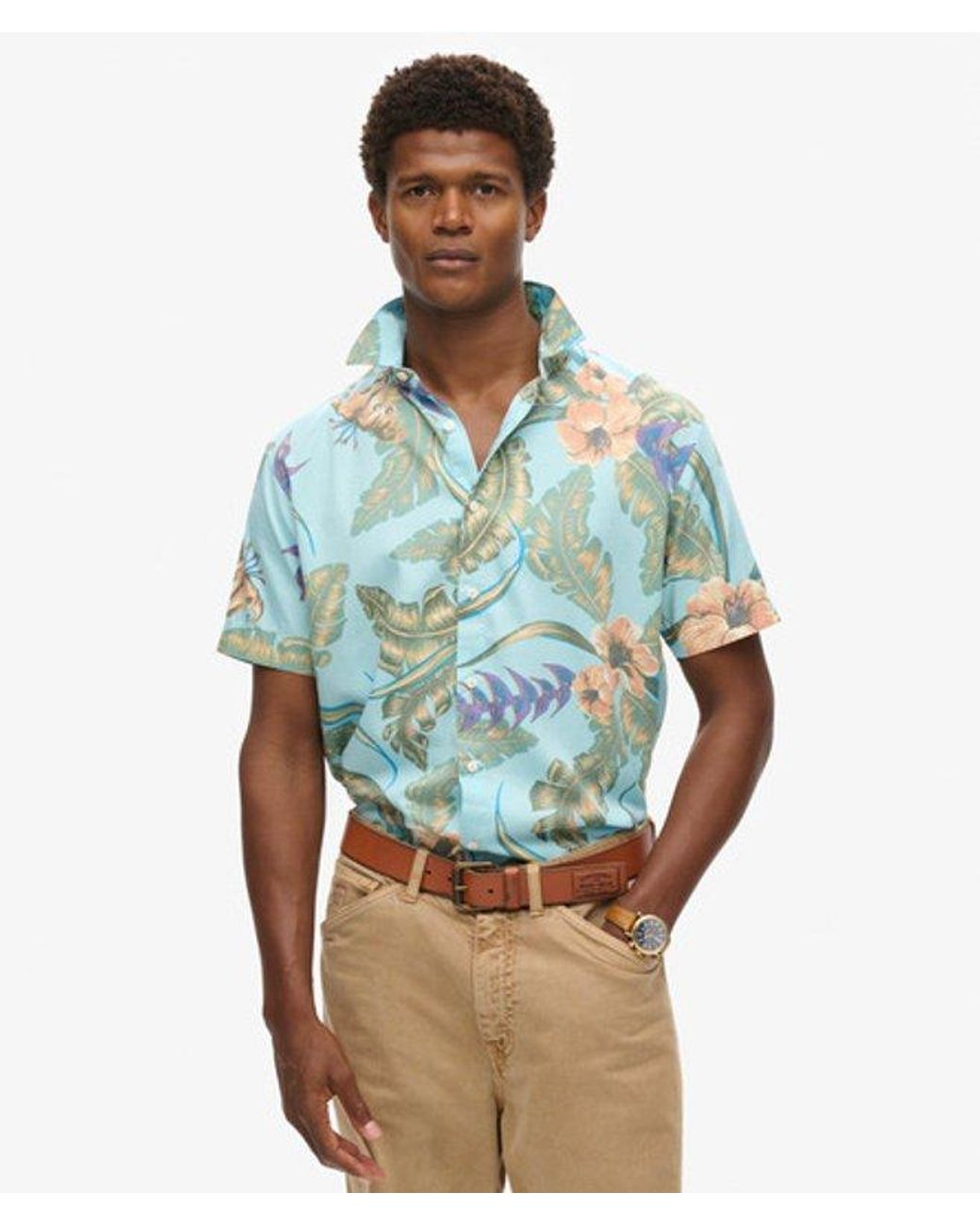 Superdry Blue & Co Hawaiian Shirt for men