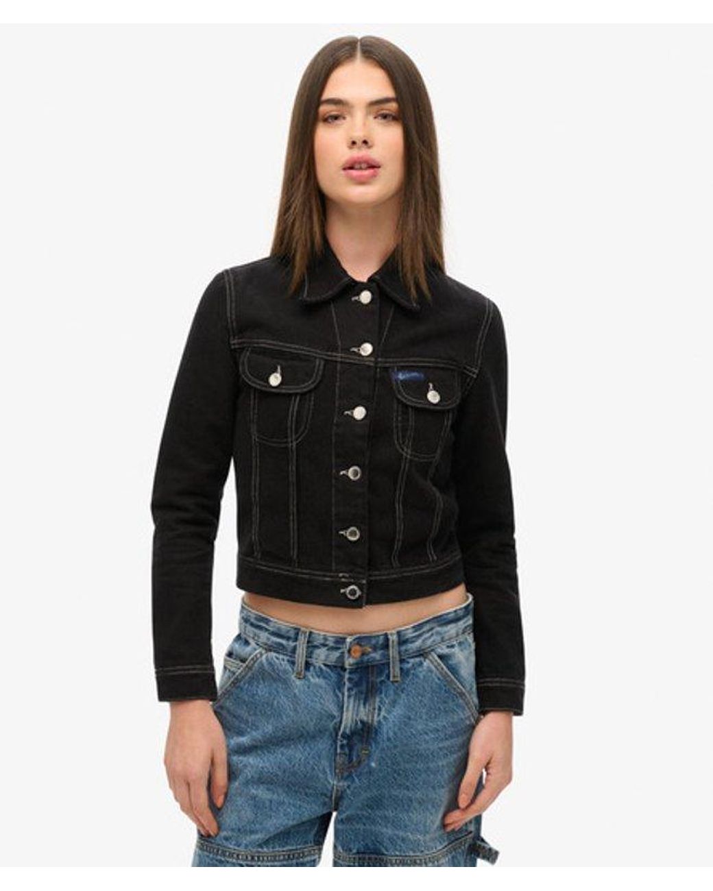 Superdry Black Workwear Cropped Jacket