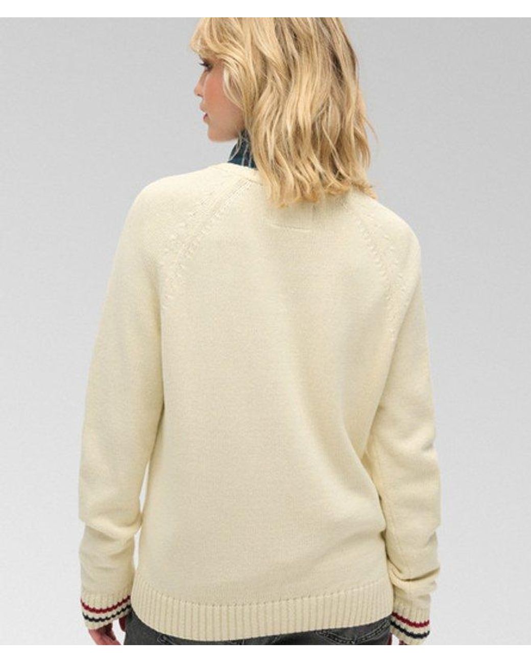 Superdry Natural & Co Slouchy Knitted Graphic Crew Jumper