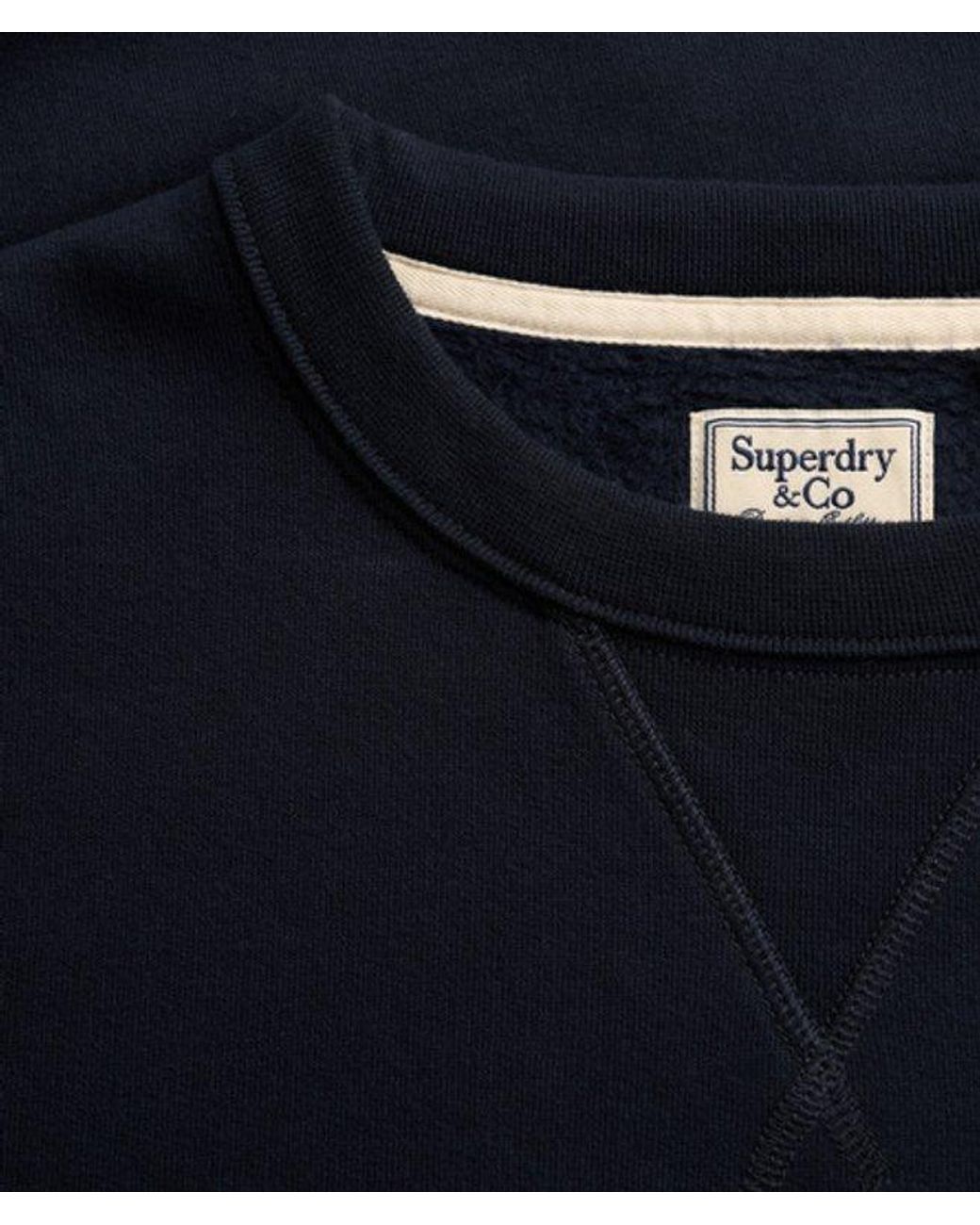 Superdry Blue & Co Essential Stacked Logo Crew Sweatshirt for men