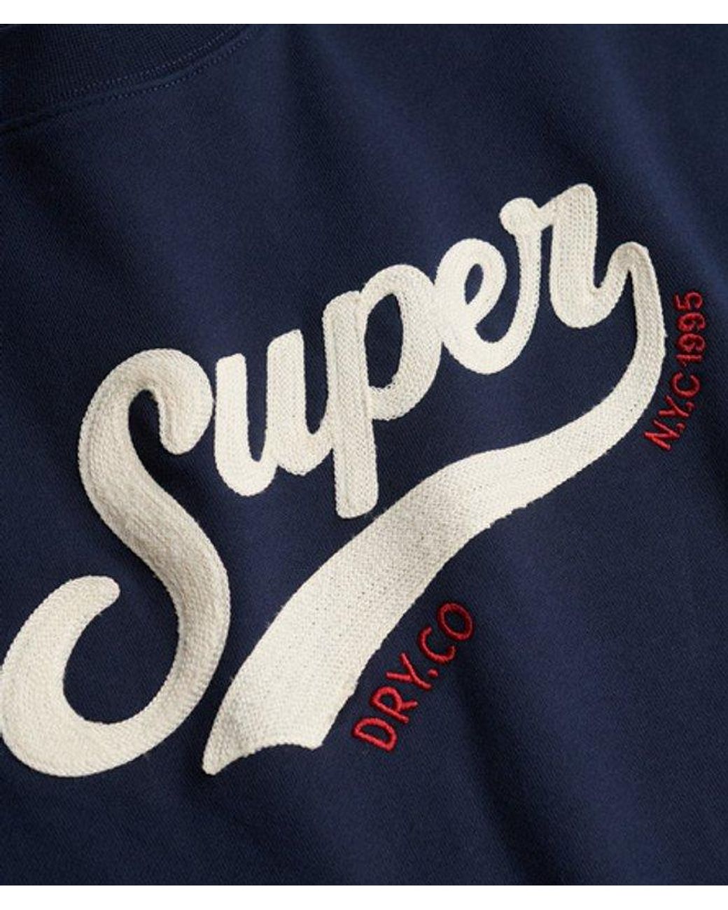 Superdry Varsity Script Boxy Crew Sweatshirt in het Blue