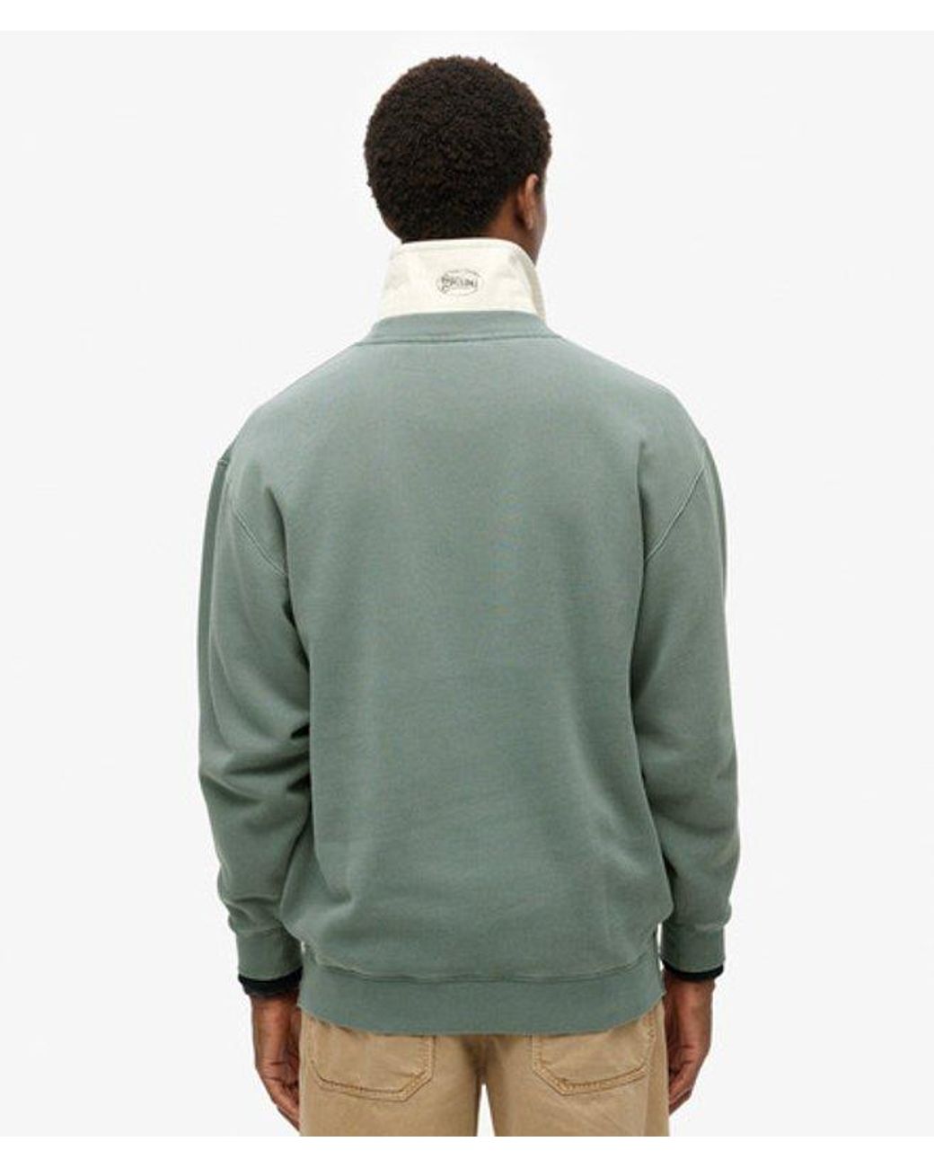 Superdry Green Micro Logo Graphic Loose Crew Sweatshirt for men