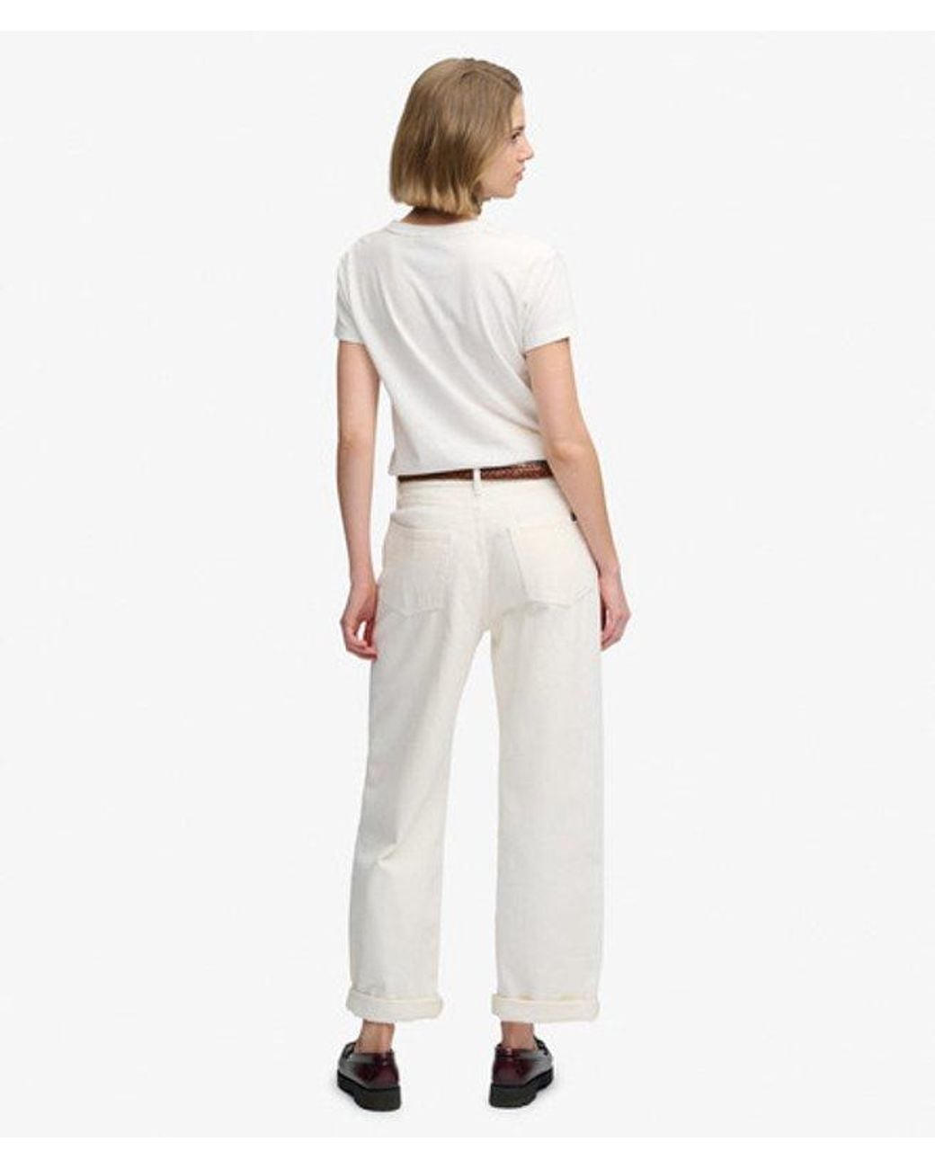 Superdry White & Co Organic Cotton High Rise Wide Leg Jeans