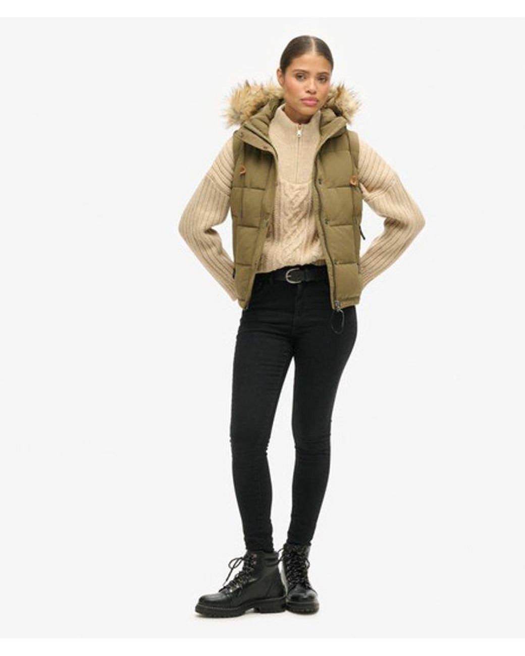 Superdry Natural & Co Everest Faux Fur Puffer Gilet