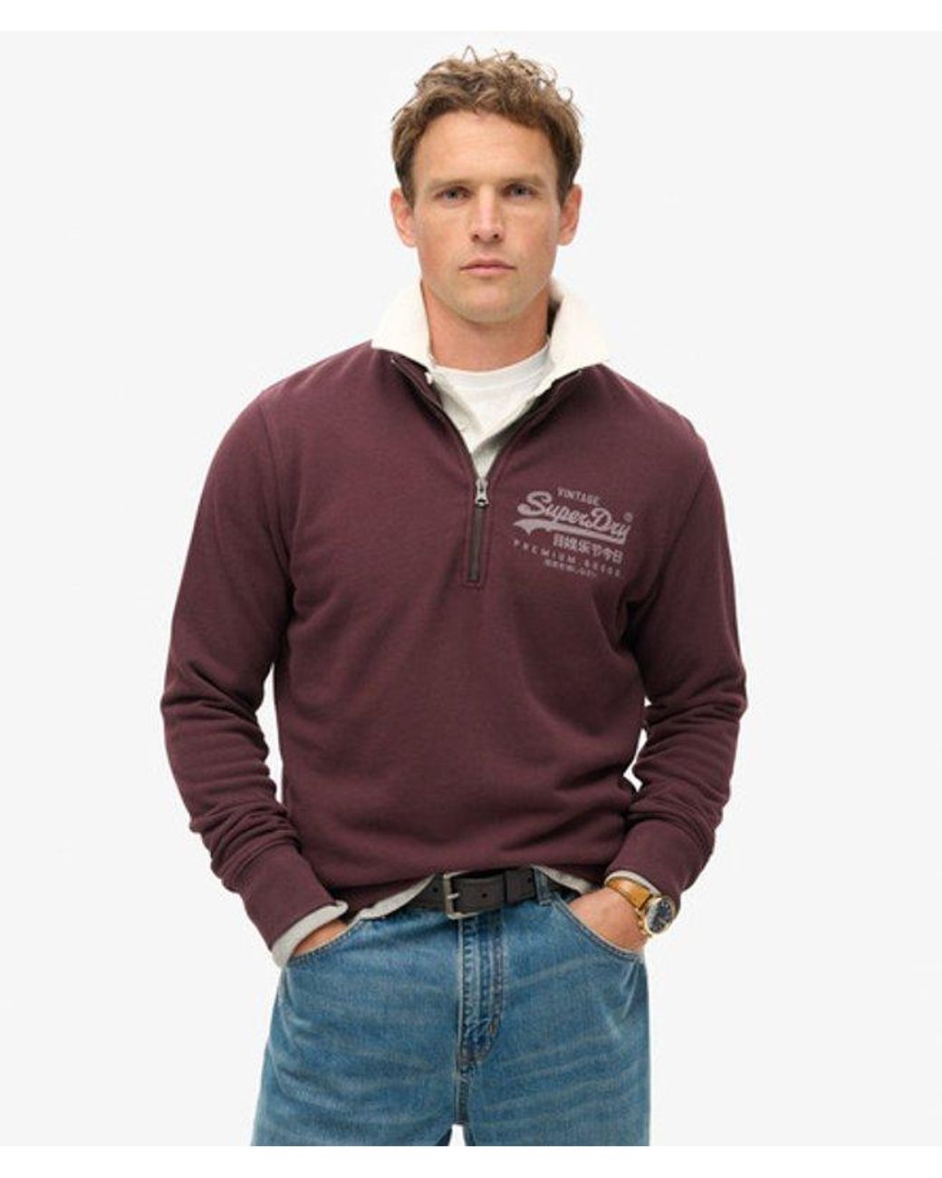 Superdry Red & Co Classic Graphic Half Zip for men