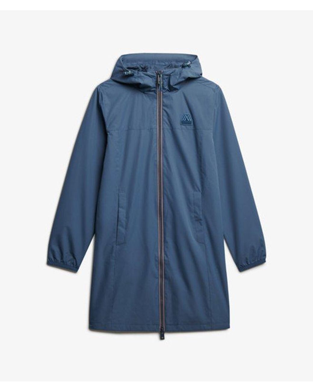 Superdry Blue Longline Tri Windbreaker Jacket