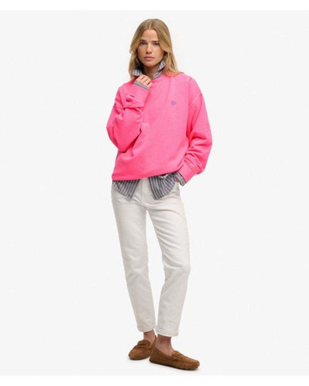 Superdry Pink & Co Studios Relaxed Crew Sweatshirt