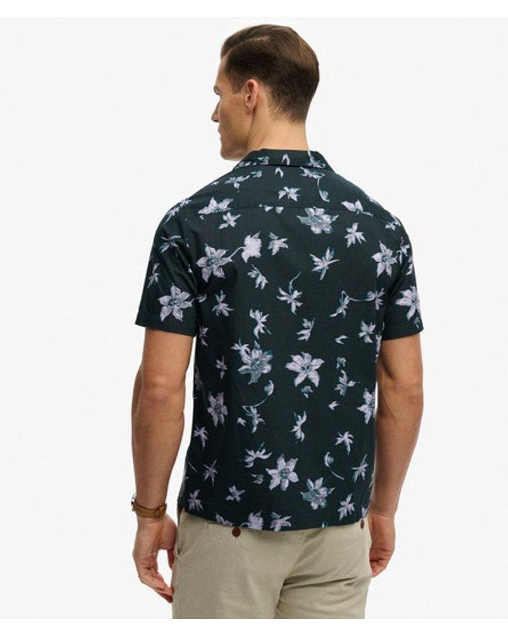 Superdry Black & Co Cabana Print Short Sleeve Shirt for men
