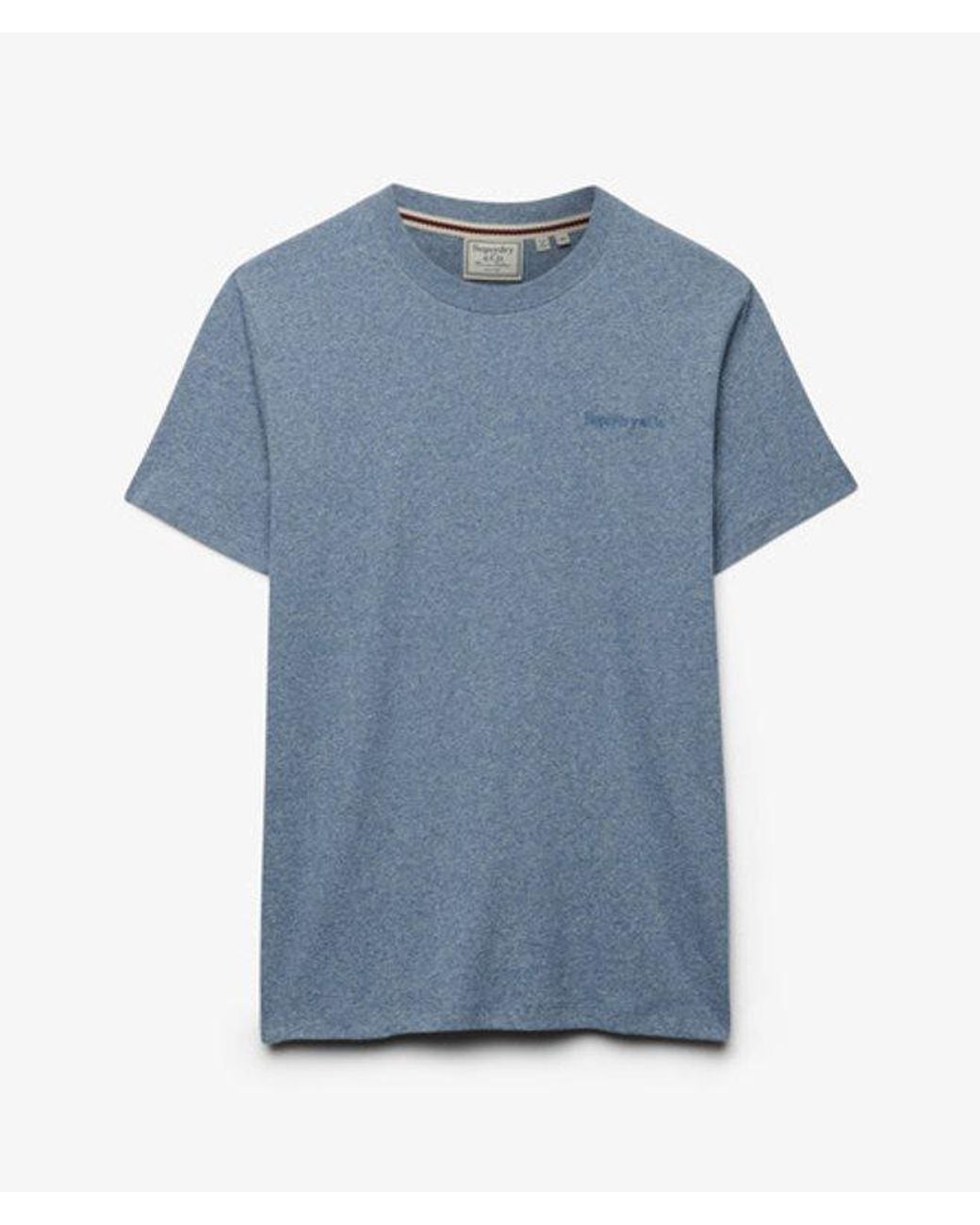 Superdry Blue & Co Essential Company Logo Embroidered T-shirt for men