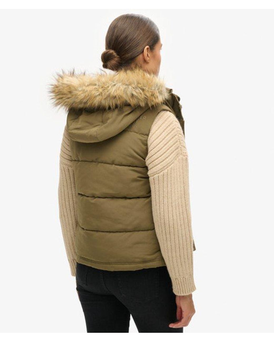 Superdry Natural & Co Everest Faux Fur Puffer Gilet