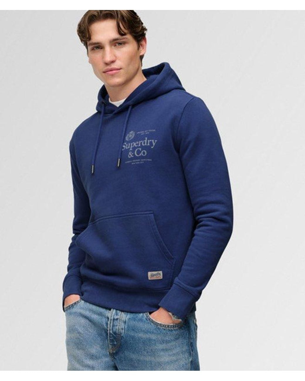 Superdry Blue & Co 1954 Company Relaxed Hoodie for men
