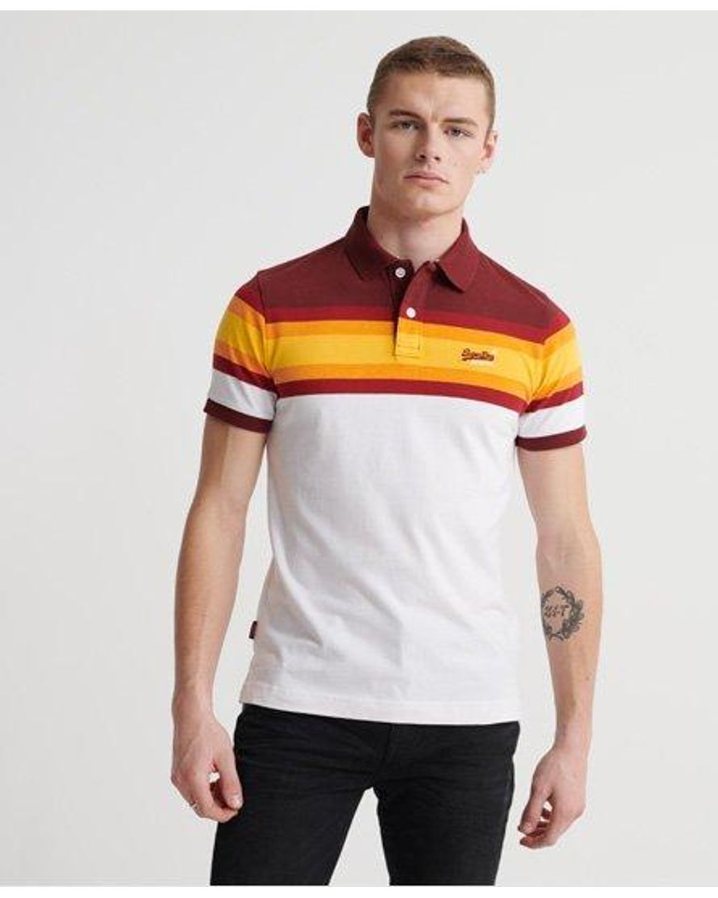 superdry malibu stripe polo shirt