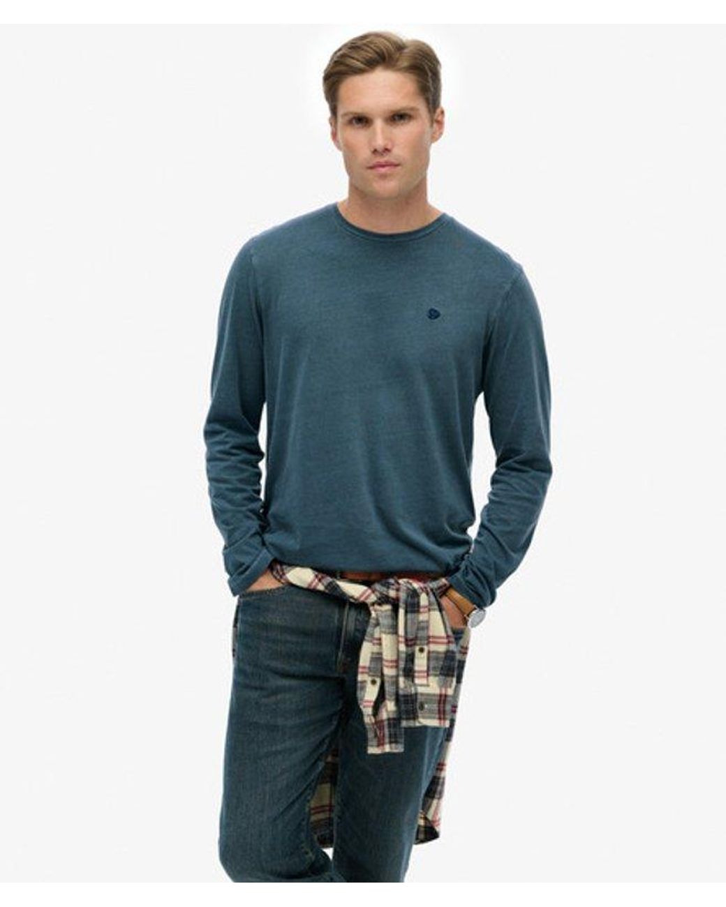 Superdry Classic Essential Top in het Blue voor heren