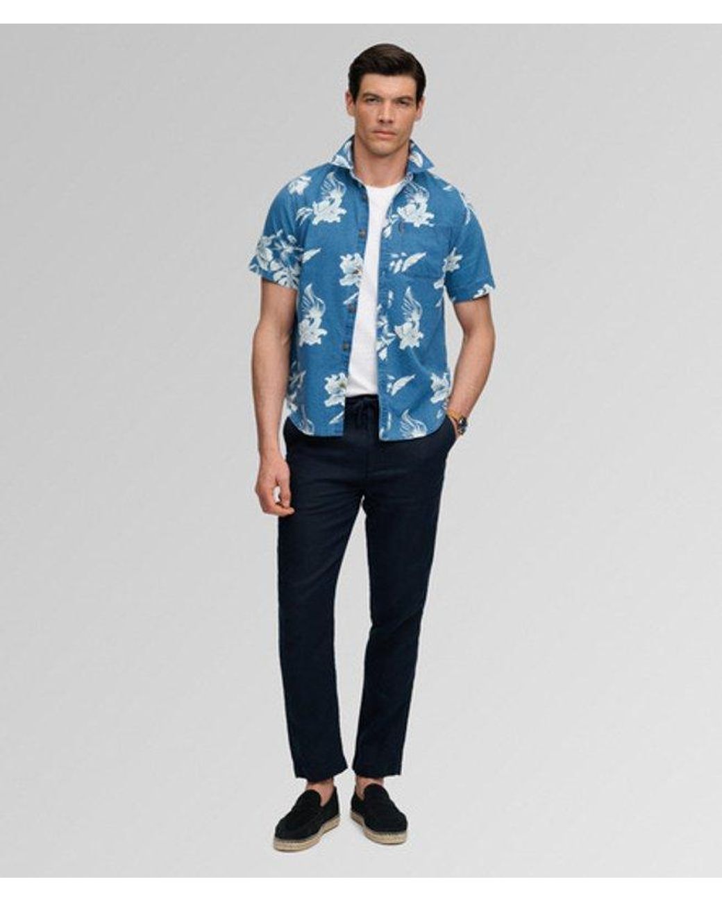Superdry Blue & Co Vintage Loom Short Sleeve Shirt for men