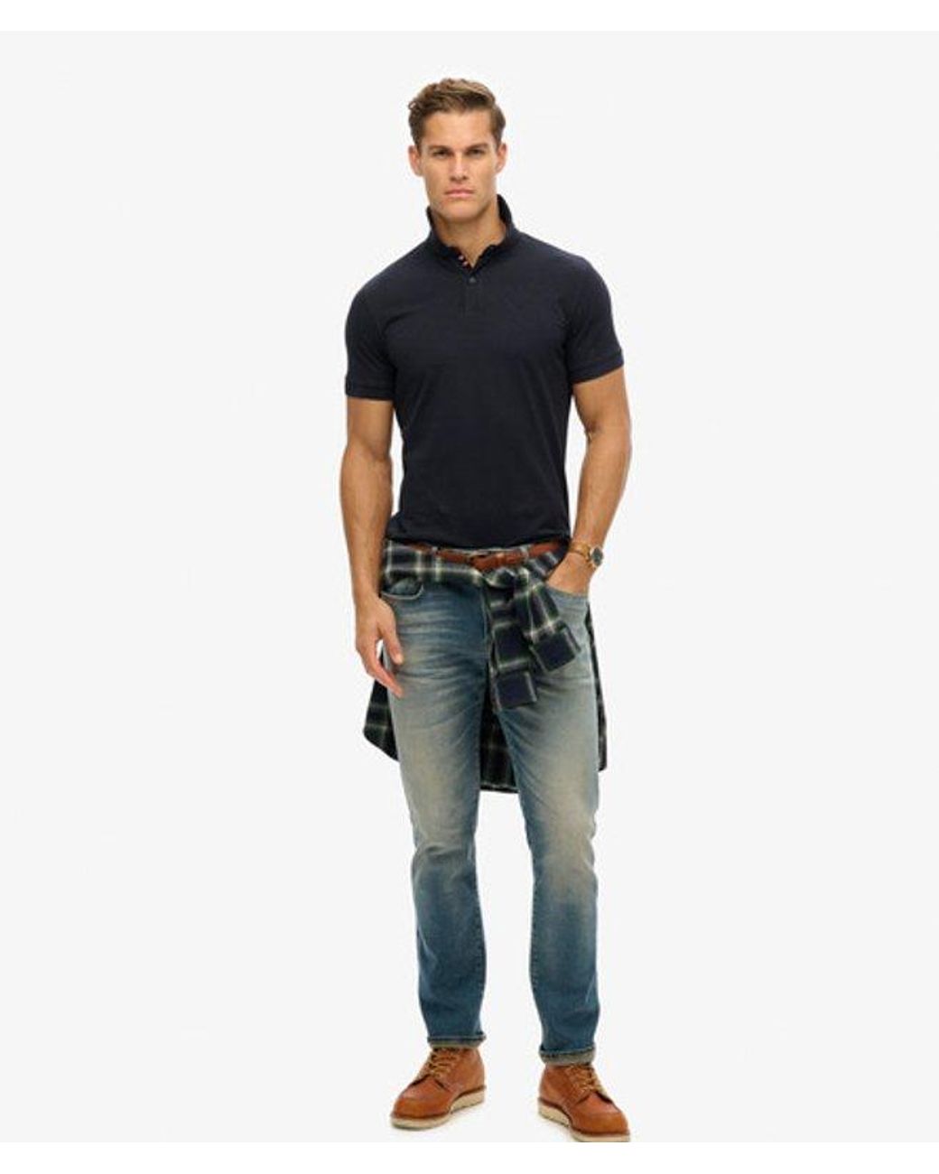 Superdry Blue & Co City Pique Polo Shirt for men
