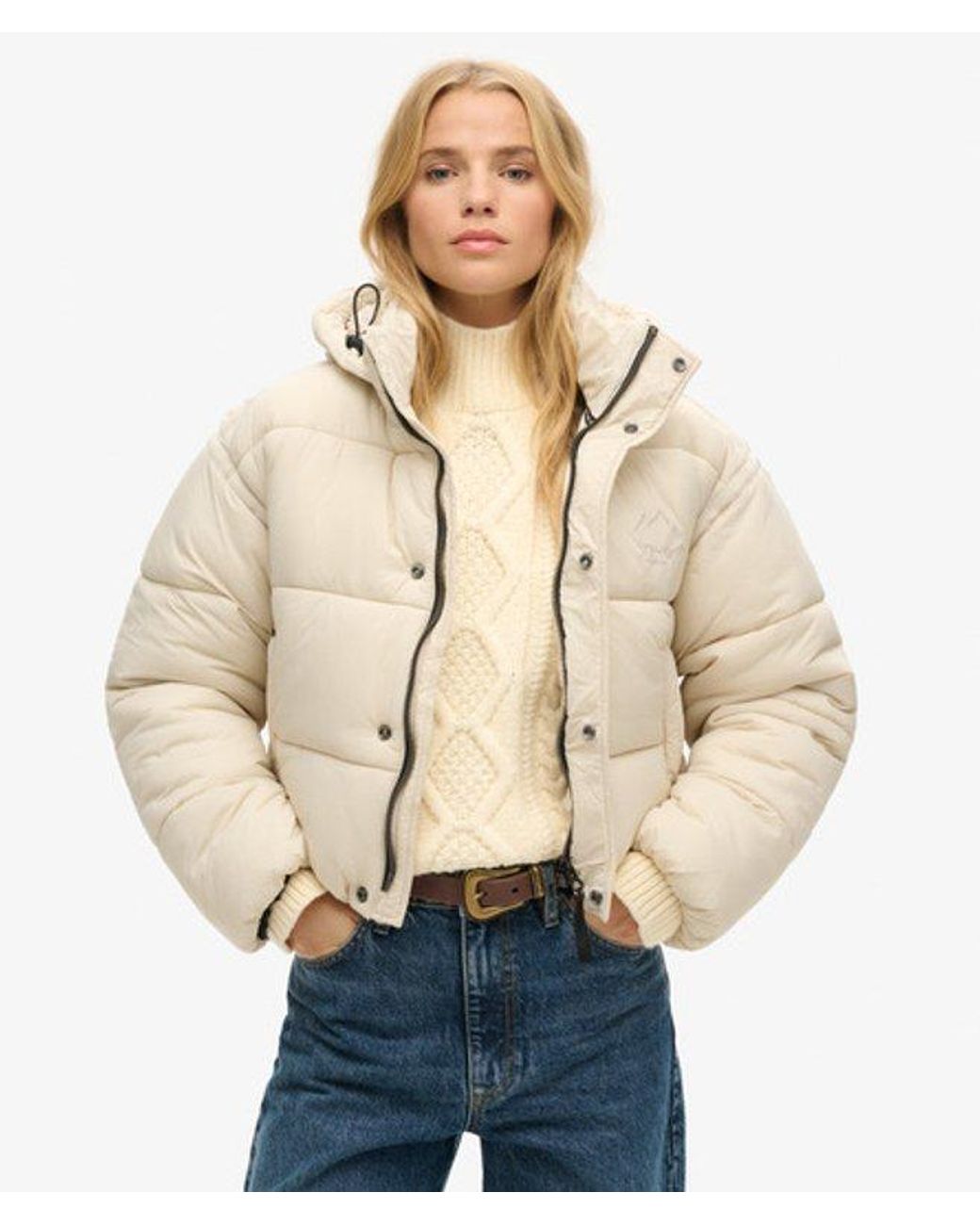 Superdry Natural & Co Cropped Cocoon Puffer Jacket