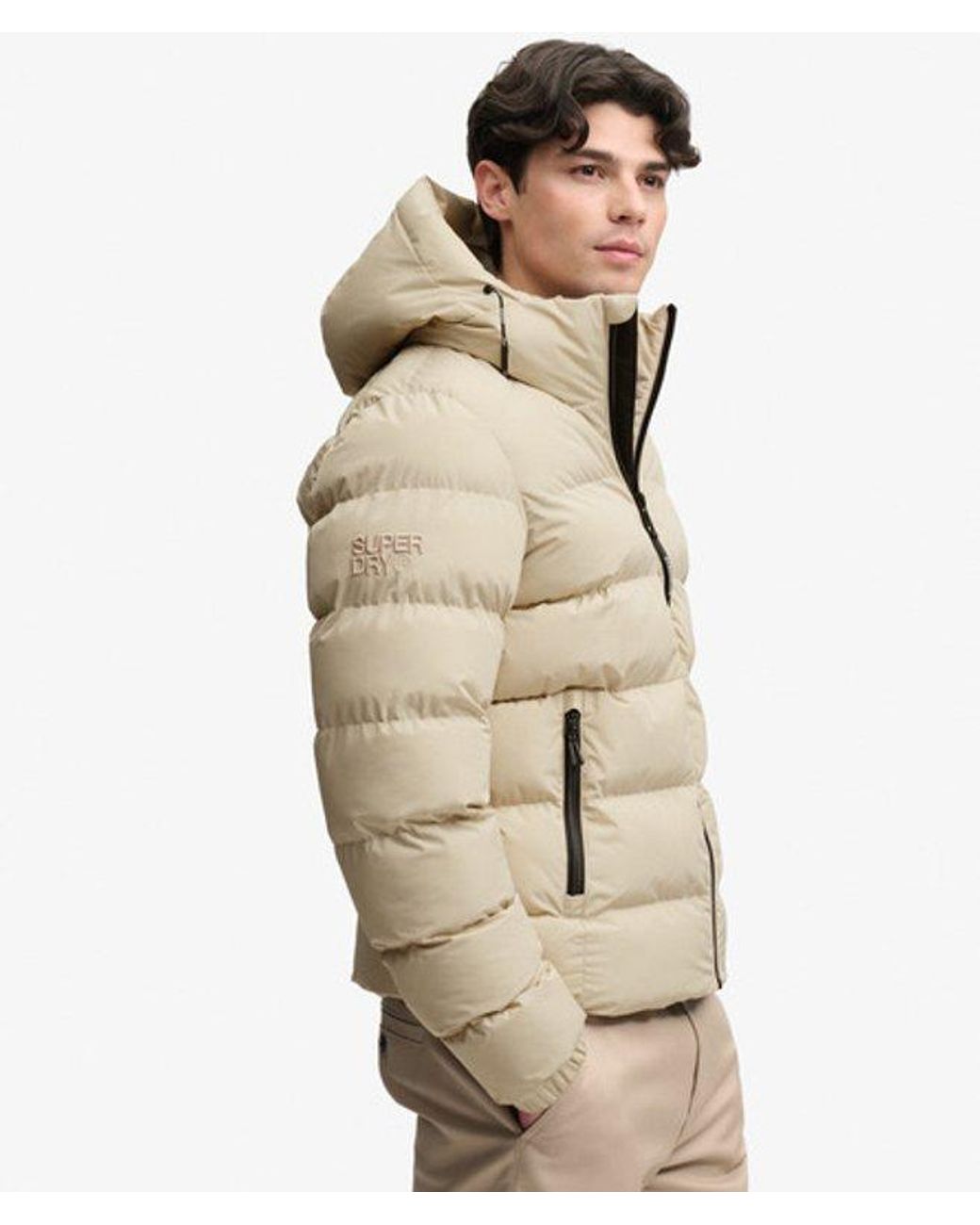 Superdry Blue & Co Hooded Sports Puffer Jacket for men