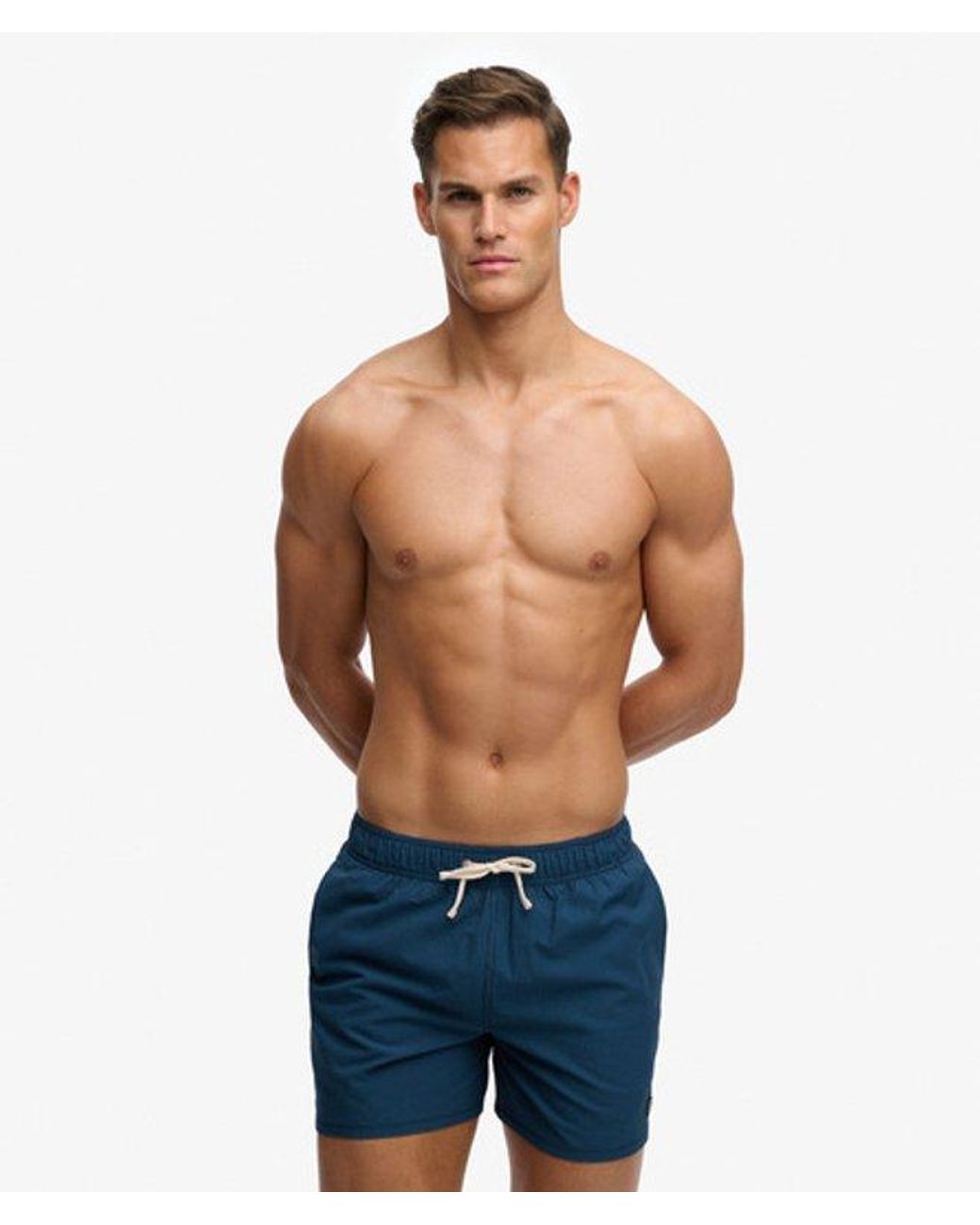 Superdry Blue & Co Seer Sucker 15-inch Swim Shorts for men