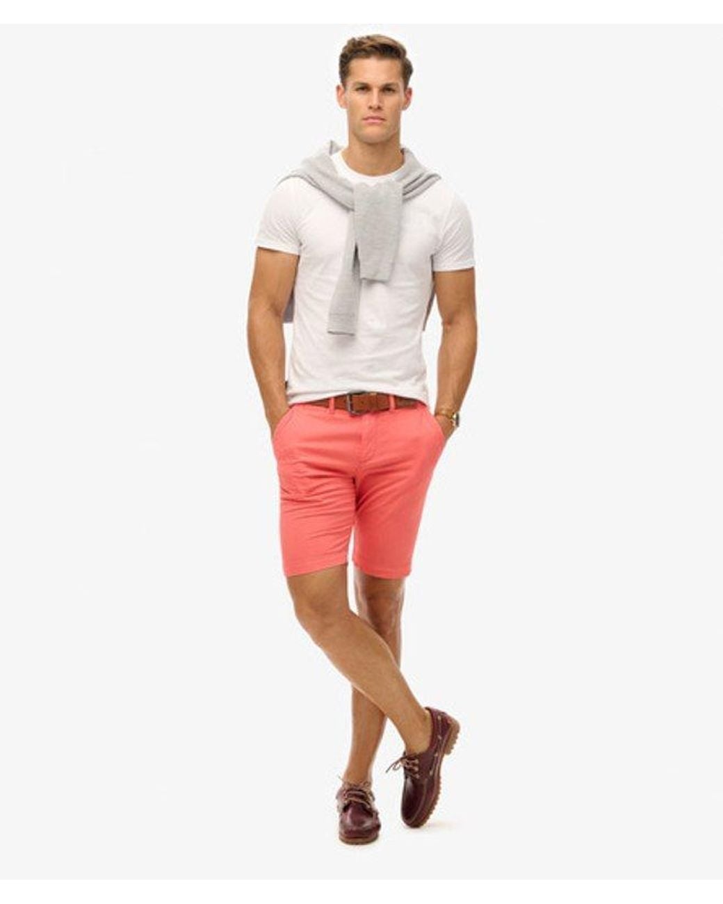 Superdry Pink Classic Vintage Chino Shorts for men