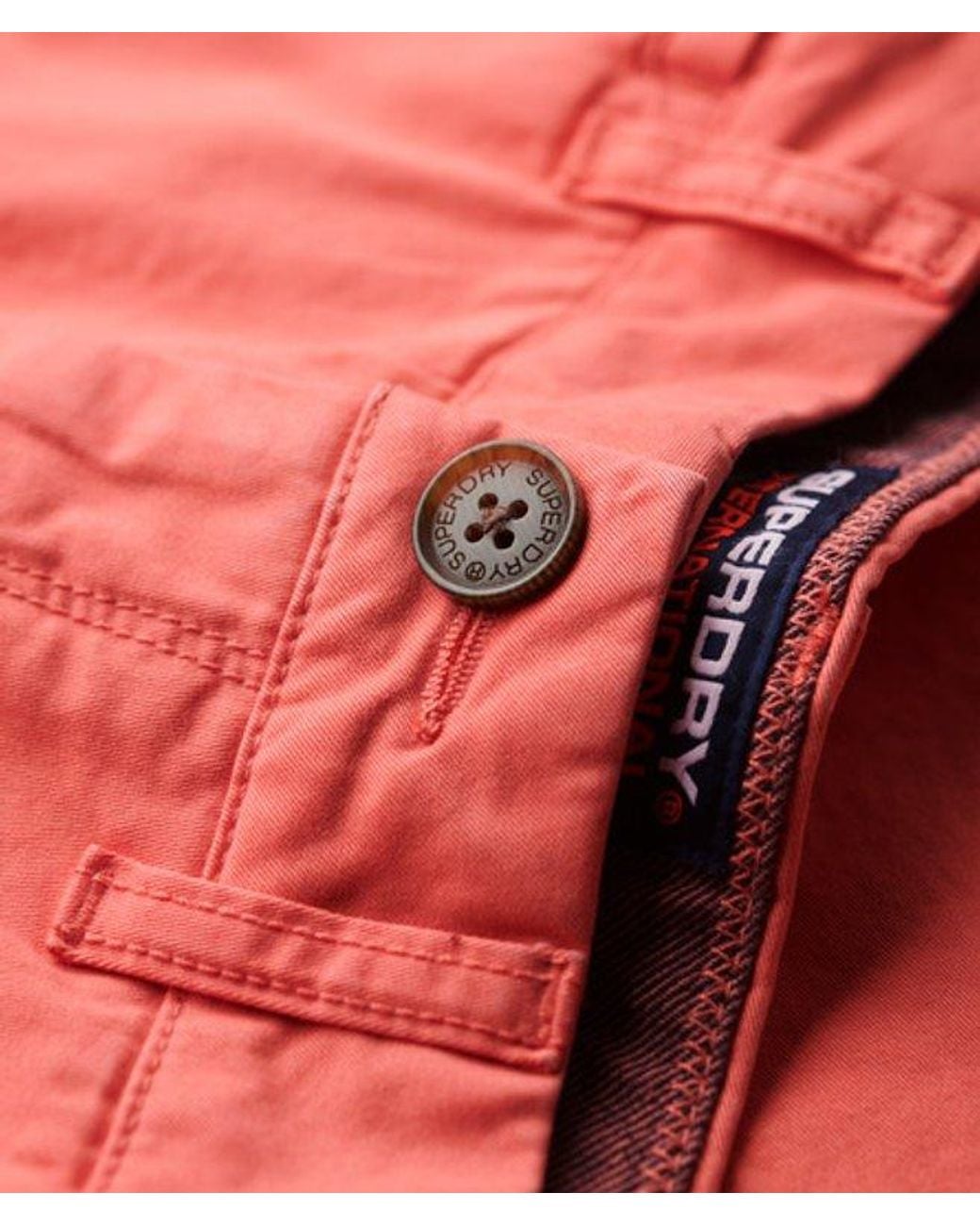 Superdry Pink Classic Vintage Chino Shorts for men