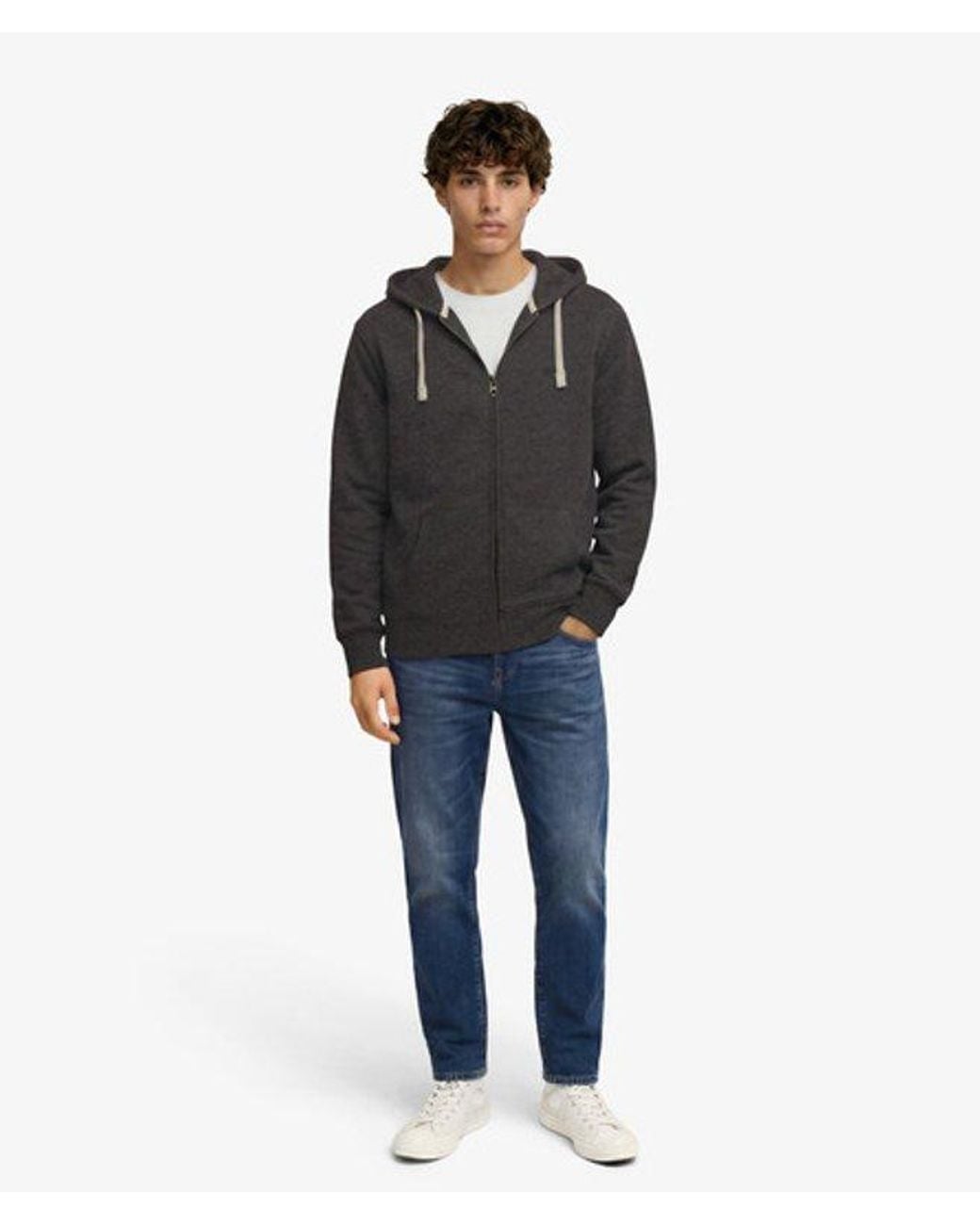 Superdry Gray & Co Monogram Embroidered Zip Hoodie for men