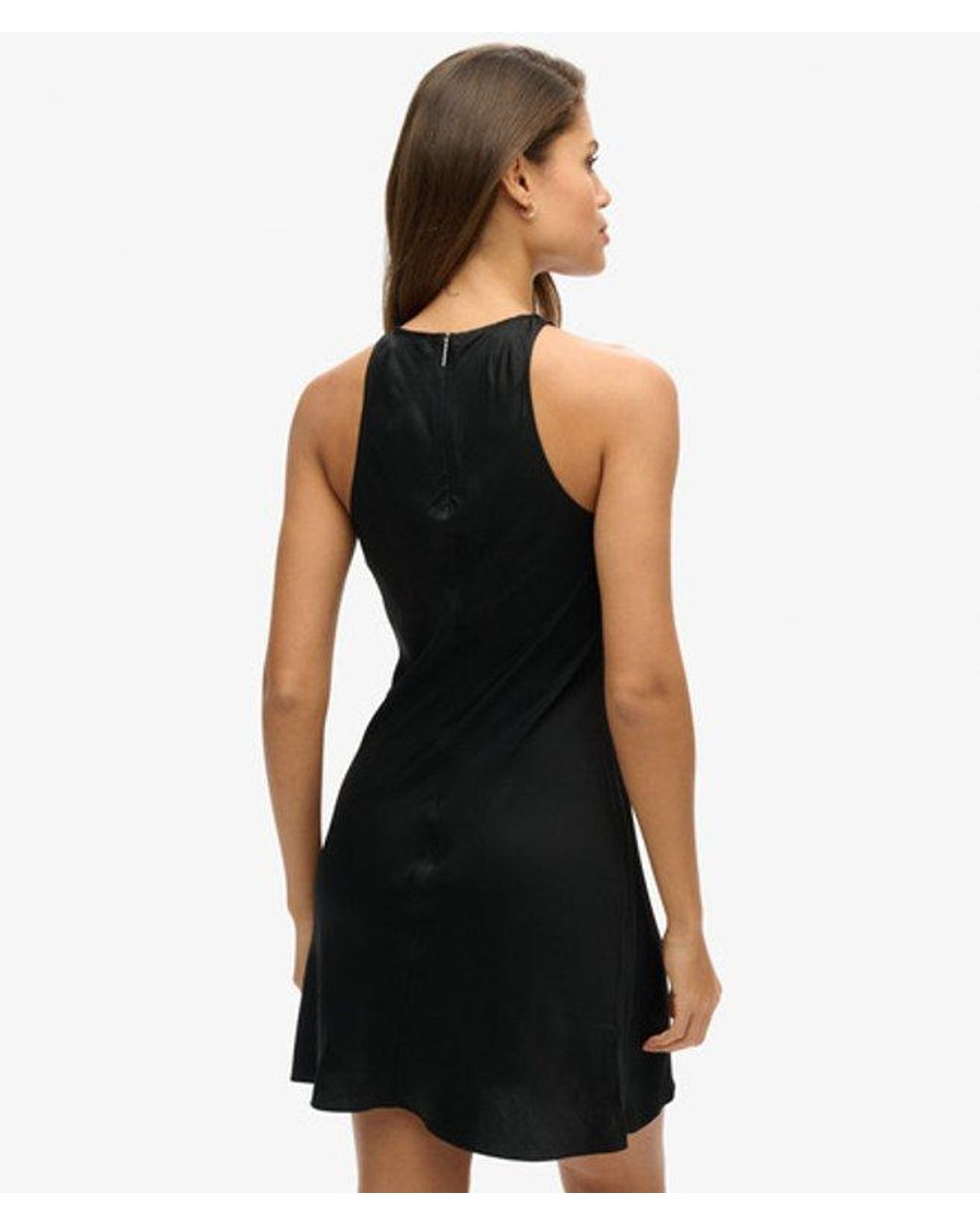 Superdry Black & Co Ladies Satin Racer Mini Dress