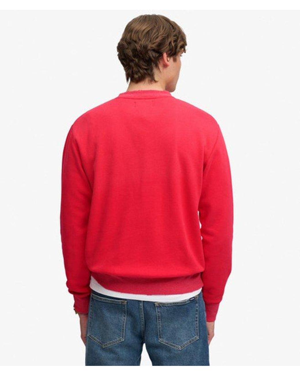Superdry Red & Co Block Text Crew Neck Sweatshirt for men
