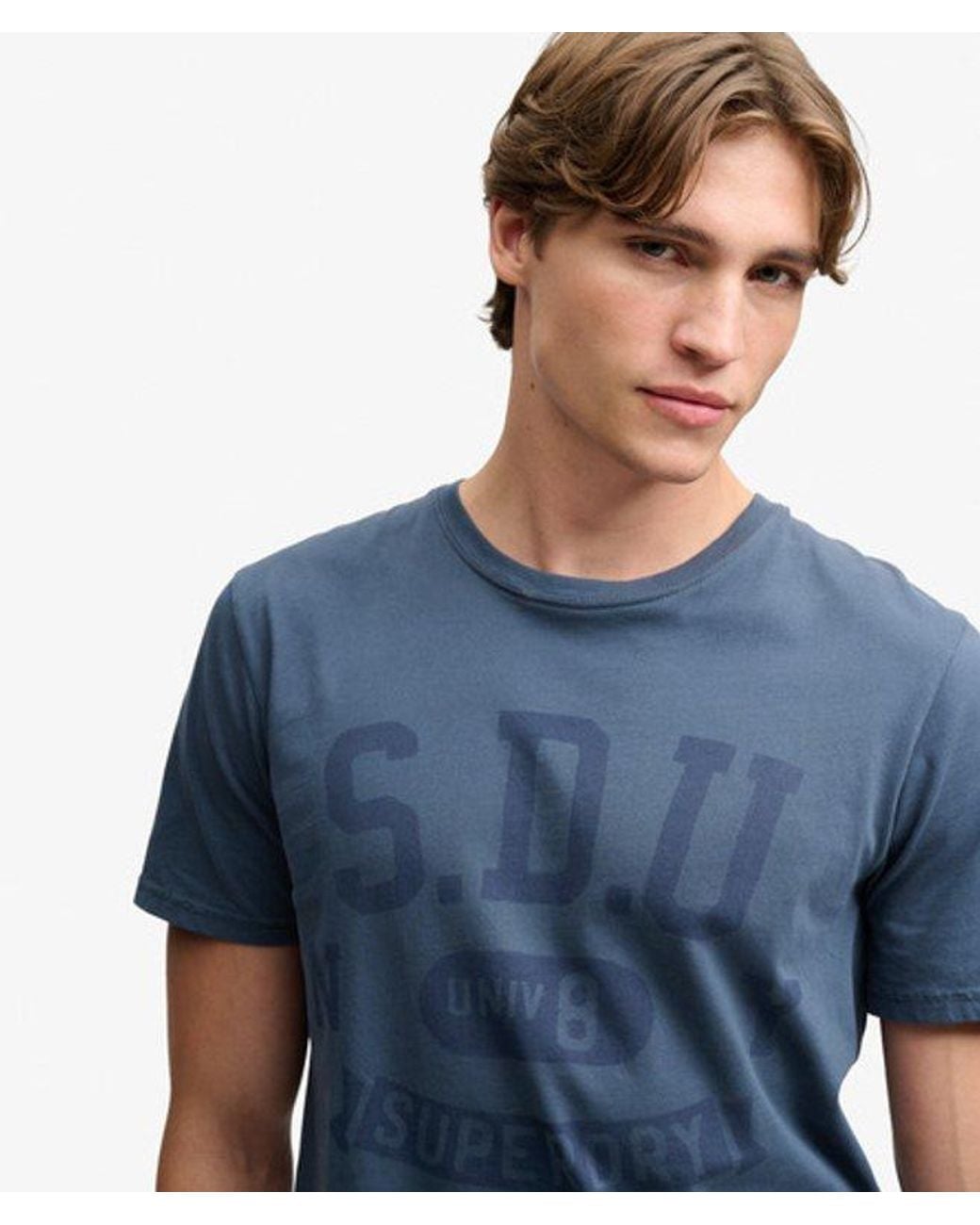 Superdry Blue & Co Athletic Tonal T-shirt for men