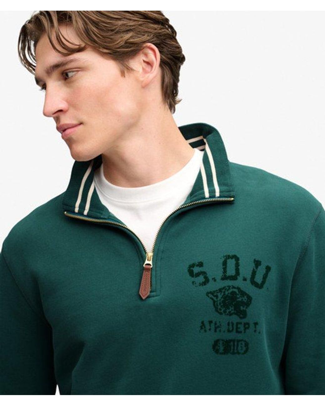 Superdry Green & Co Tonal Half Zip Sweatshirt for men