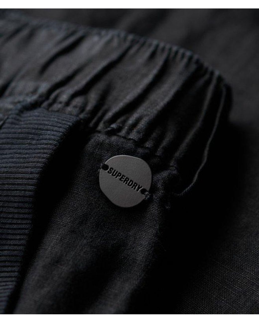 Superdry Black Linen Low Rise Pants