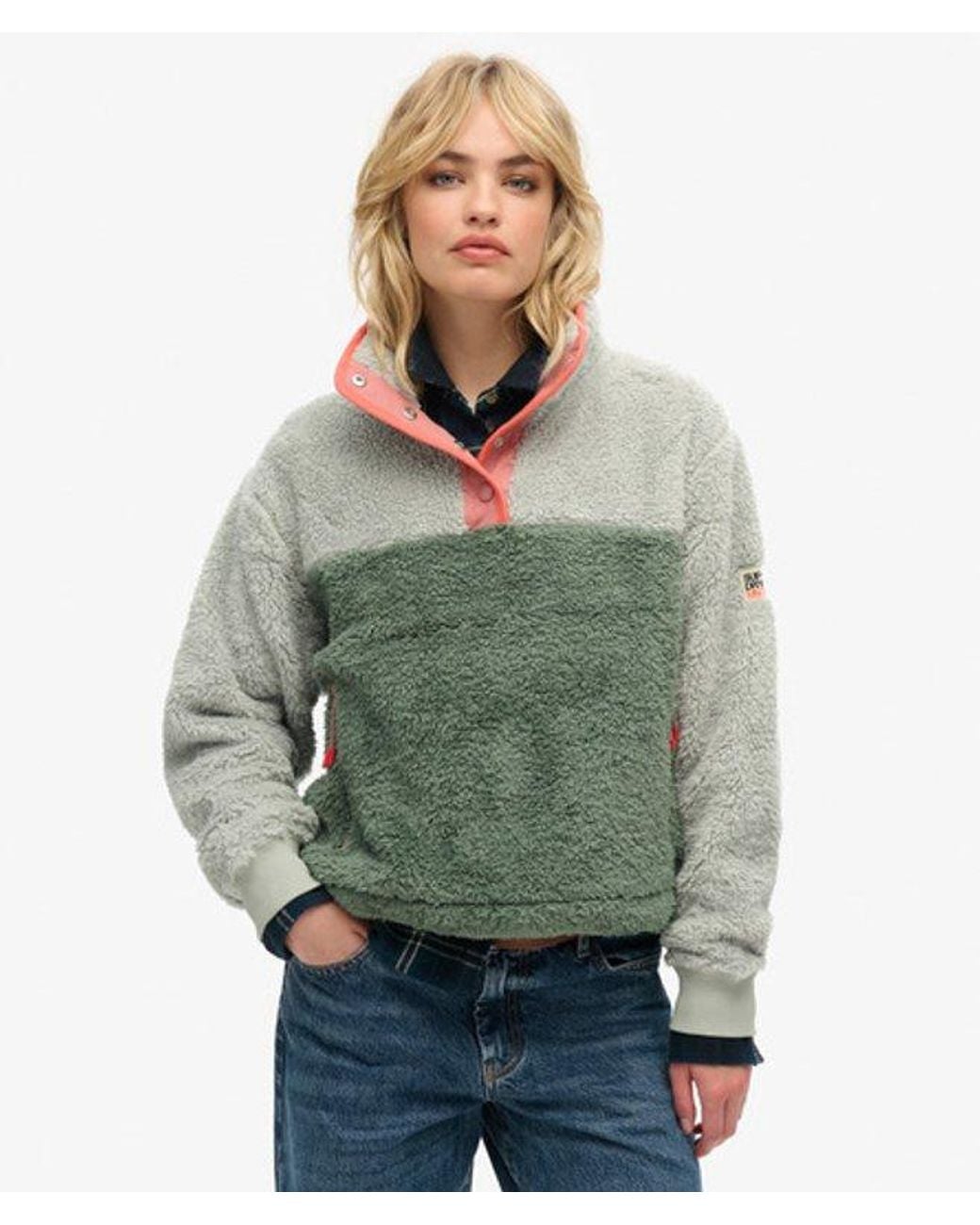 Superdry Green & Co Super Soft Mash Up Teddy Fleece