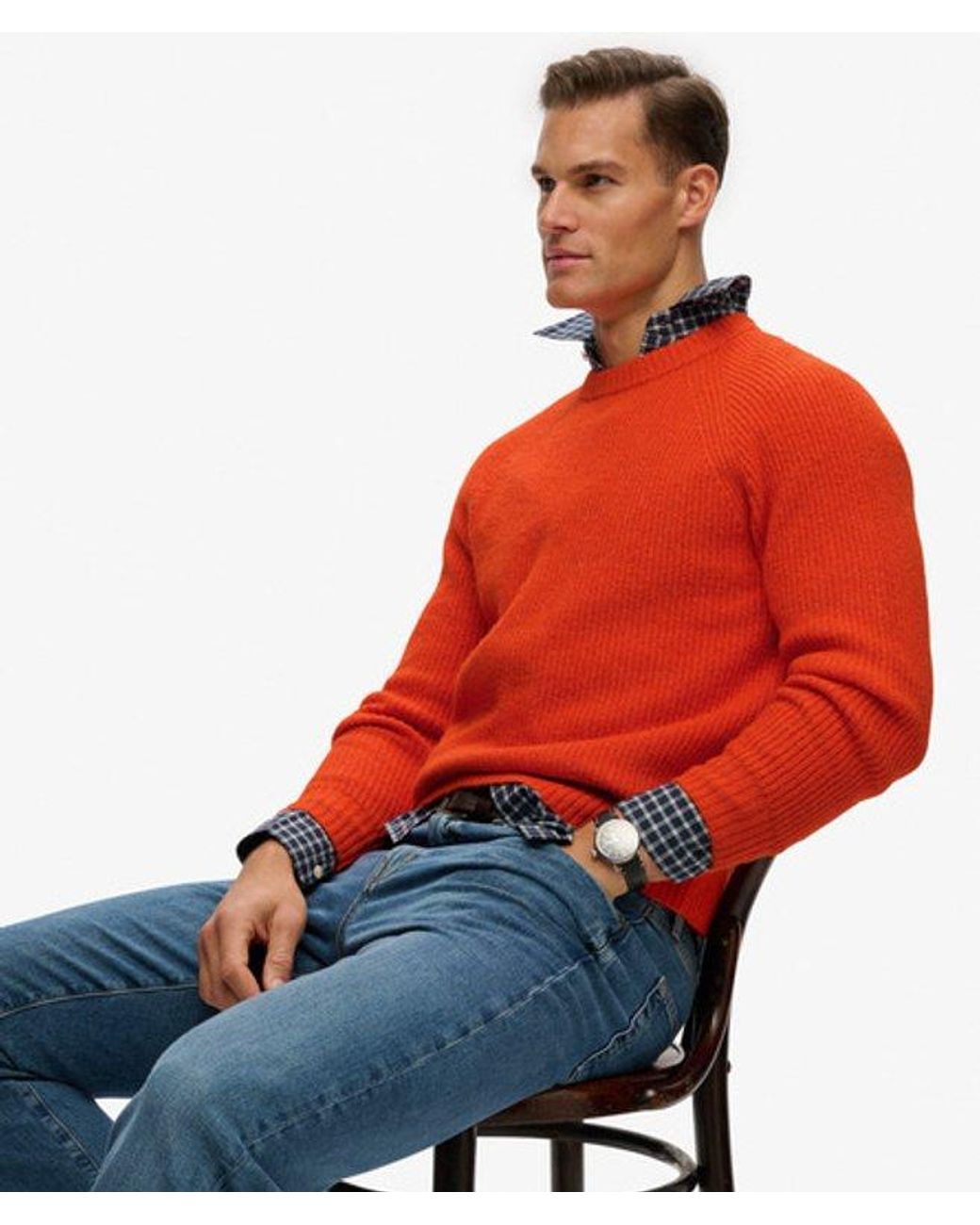 Superdry Red & Co Chunky Raglan Jumper for men