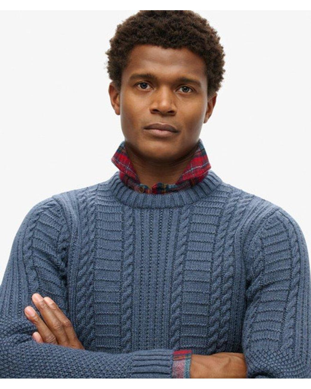 Superdry Blue & Co Jacob Cable Knit Jumper for men