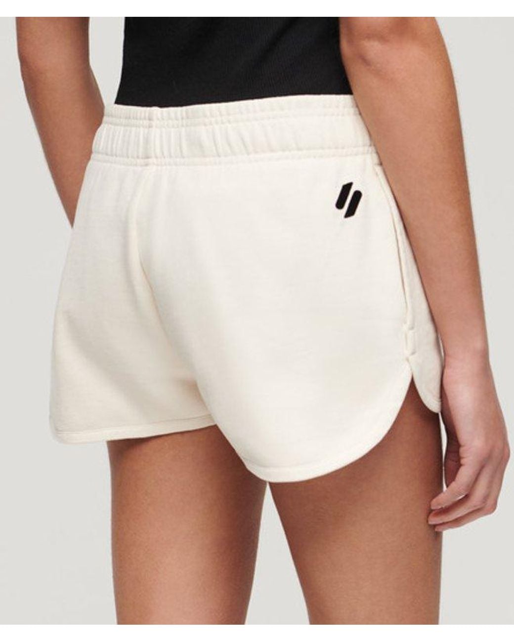 Superdry White Embroidered Sportswear Logo Racer Shorts