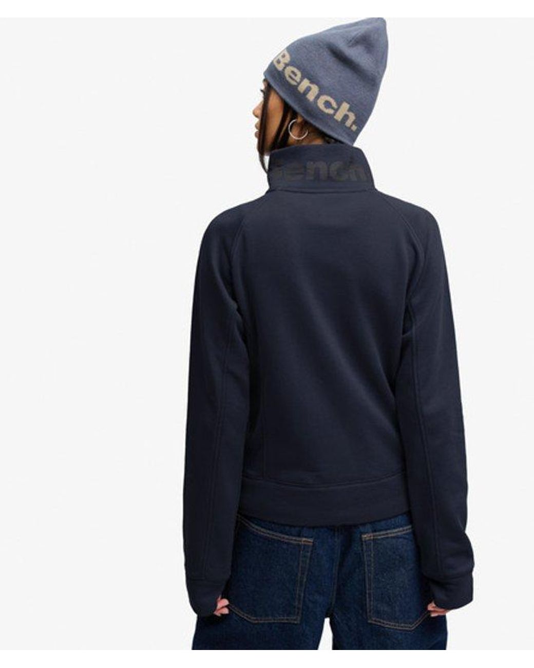 Superdry Blue Bench X & Co Bench High Neck Sweat Track Top