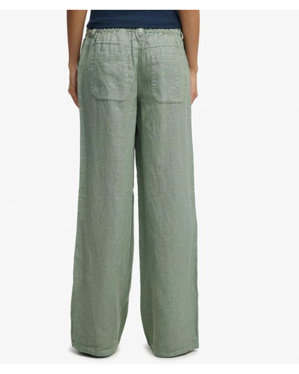 Superdry Green & Co Linen Low Rise Pants