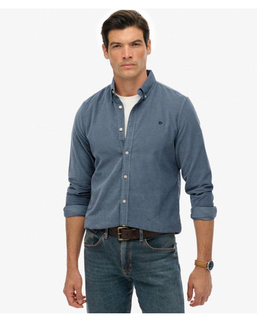 Superdry Blue & Co Classic Needle Cord Shirt for men