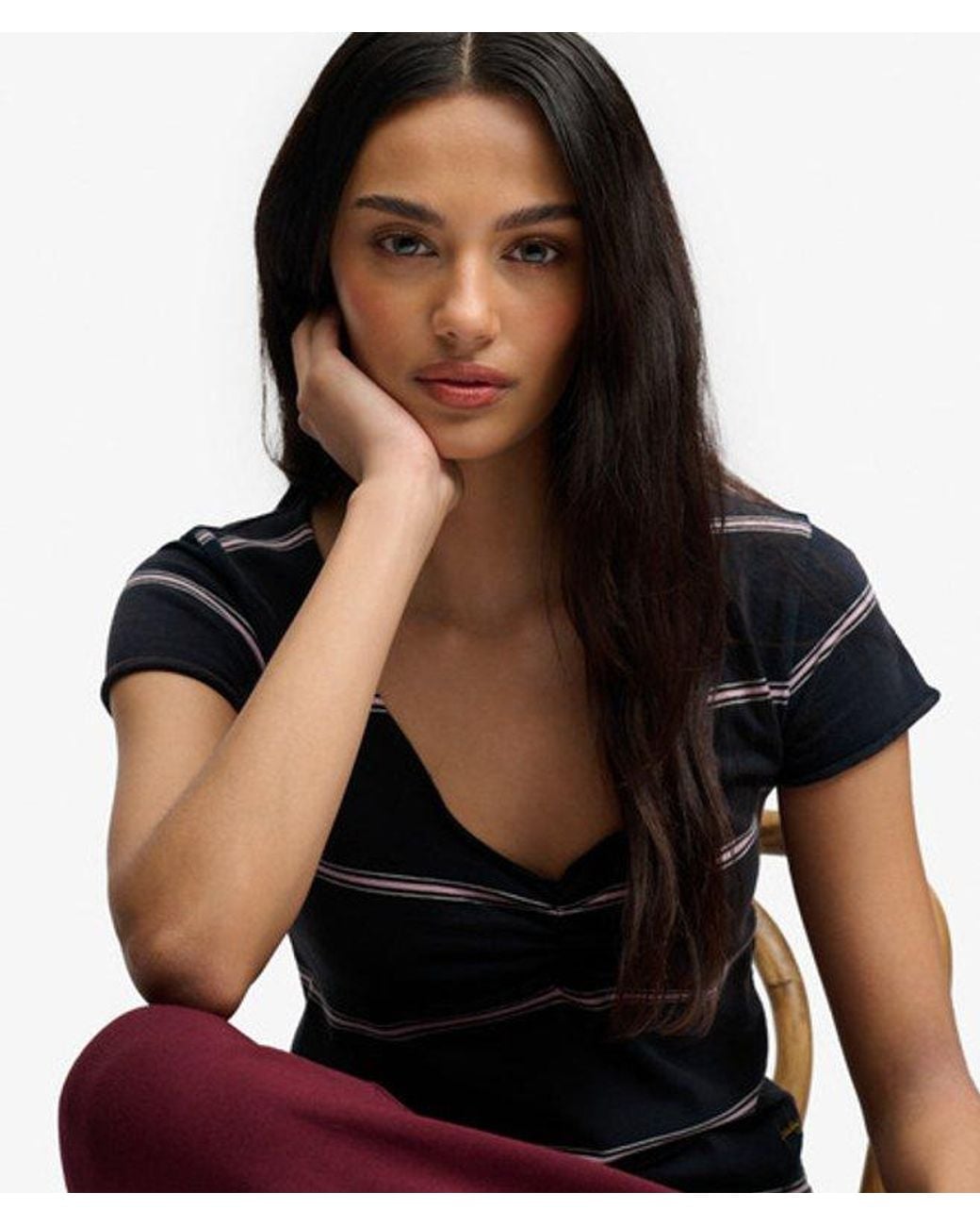 Superdry & Co Athletic Essentials Gathered Pattern Top