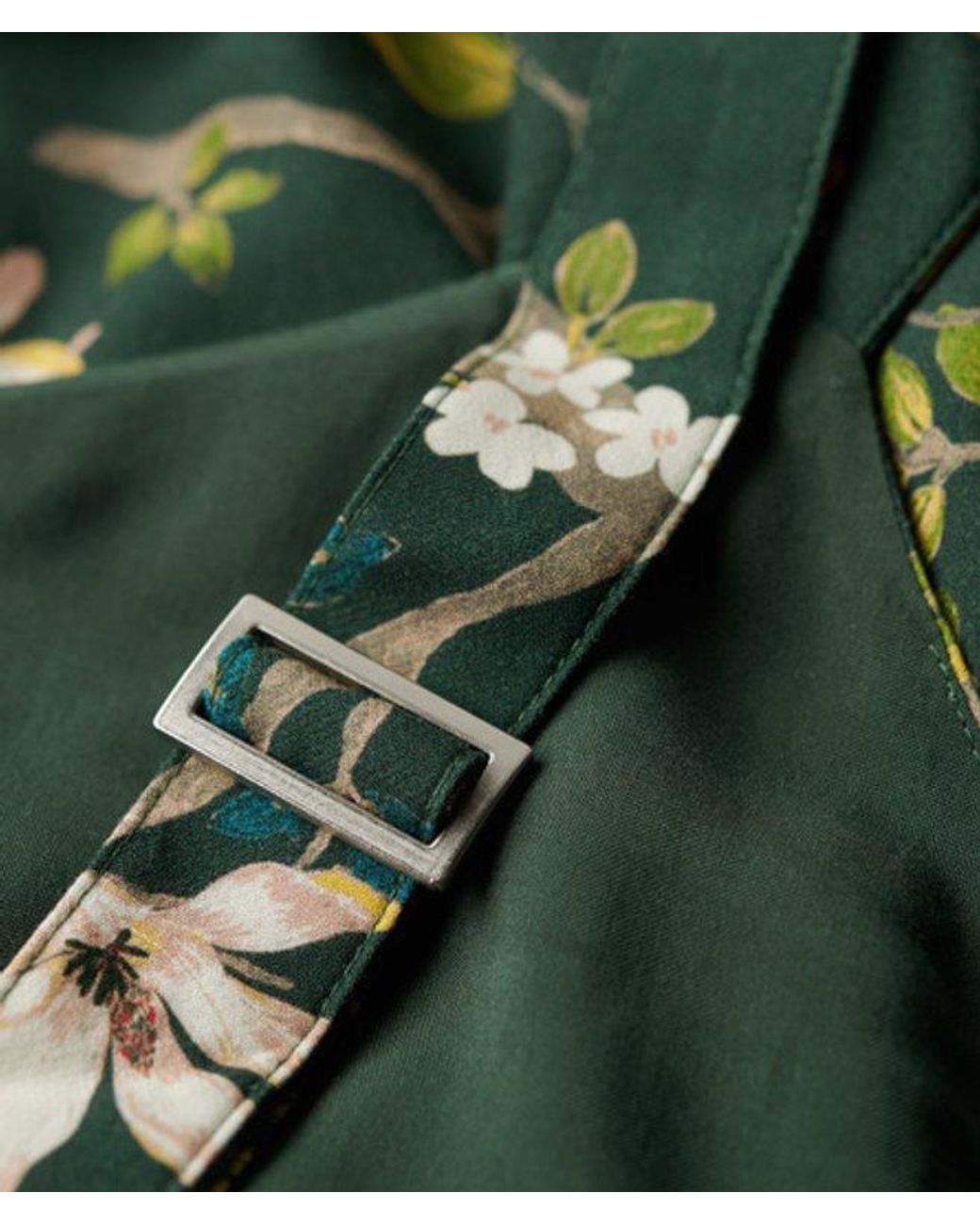 Superdry Green Floral Print Woven Tiered Maxi Dress