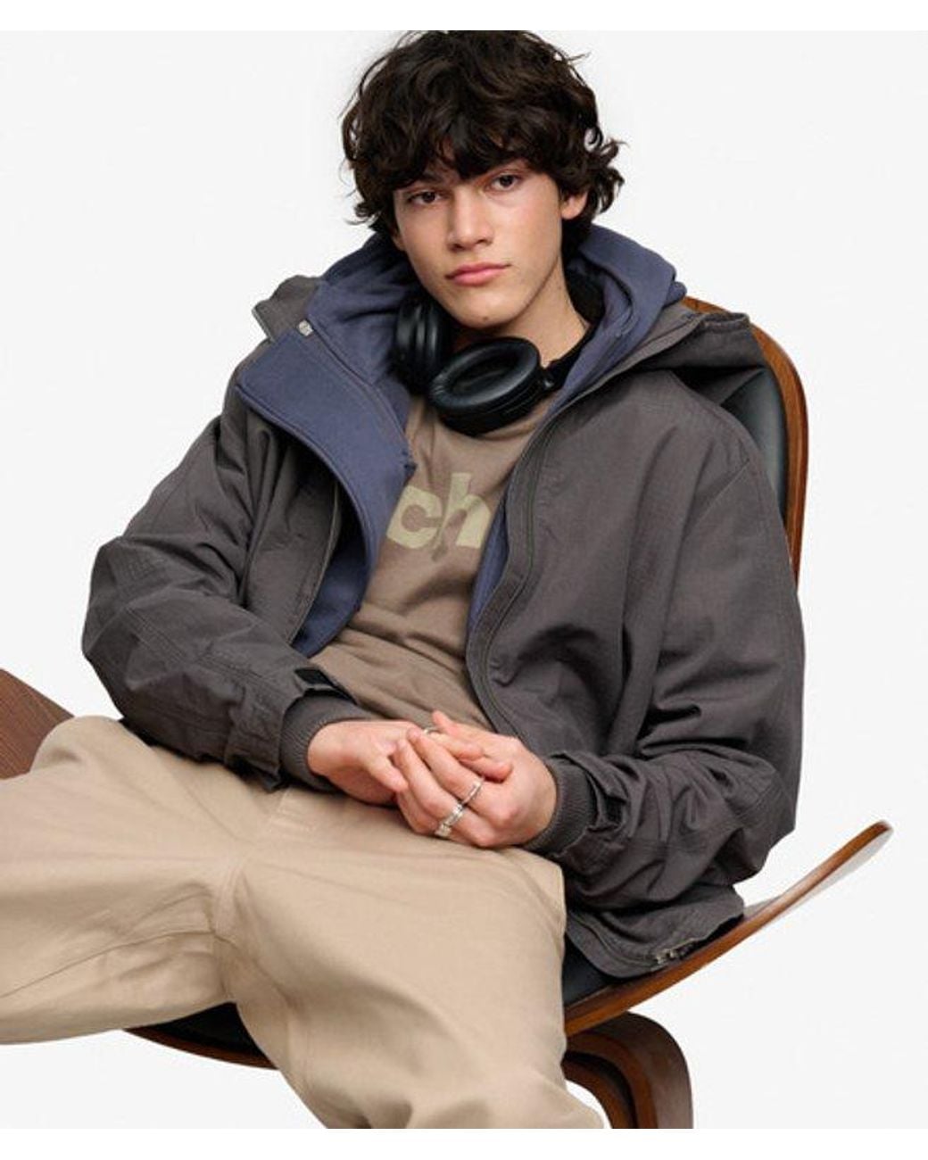 Superdry Gray Bench X & Co Bench Hooded Ripstop Jacket for men