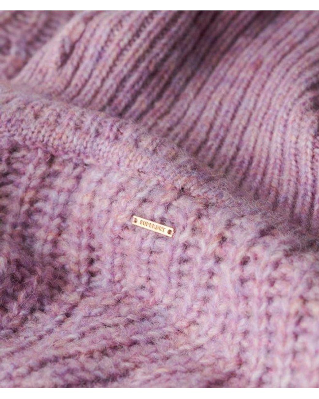 Superdry Pink & Co Brushed Rib Slouch Neck Jumper