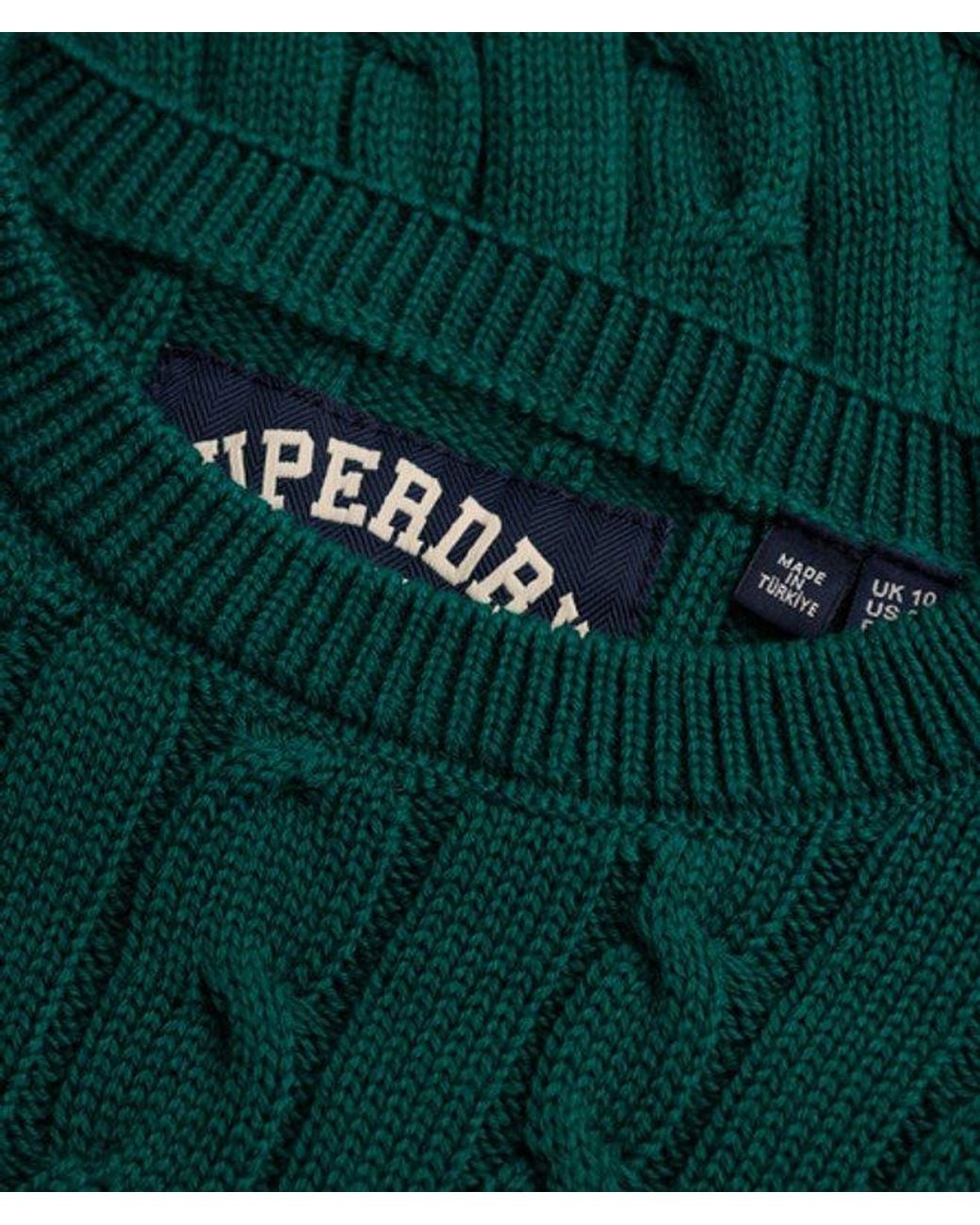 Superdry Green & Co Essentials Cable Knit Jumper