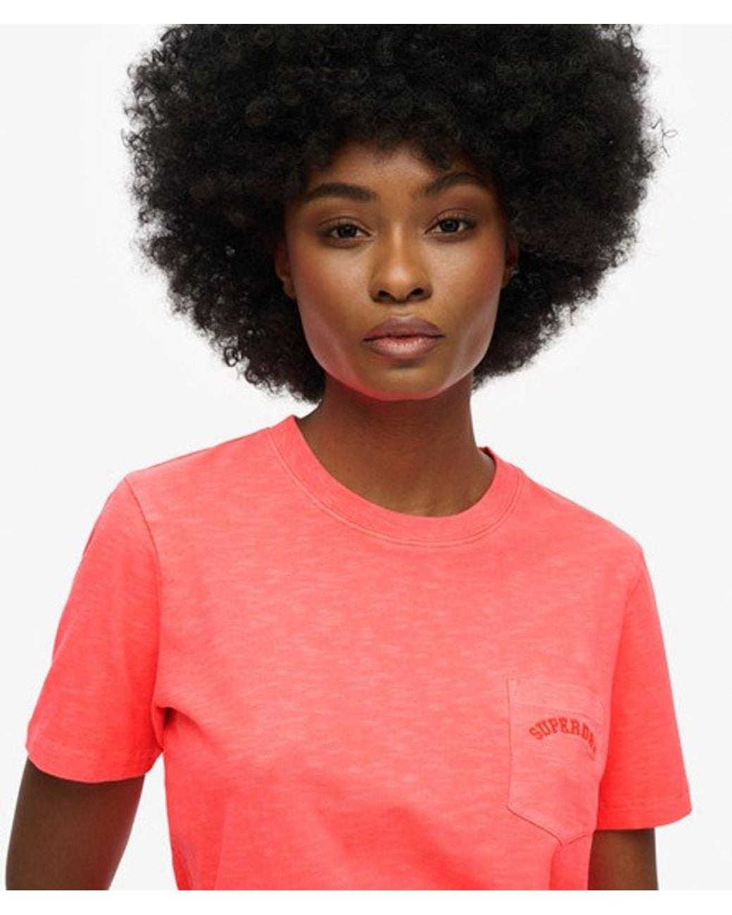 Superdry Red & Co Essential Logo Garment Dye Pocket T-shirt