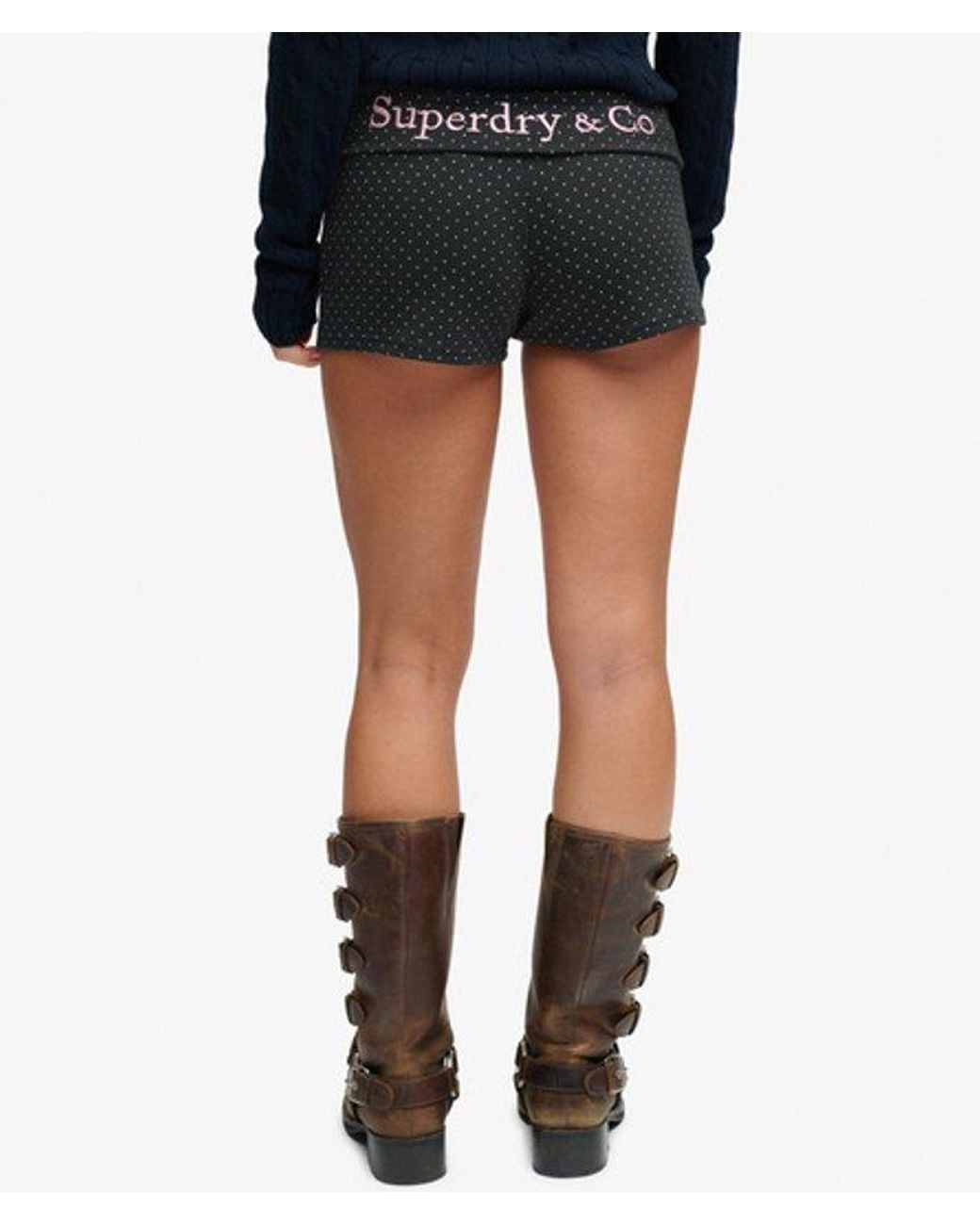 Superdry Black & Co Polka Dot Jersey Shorts