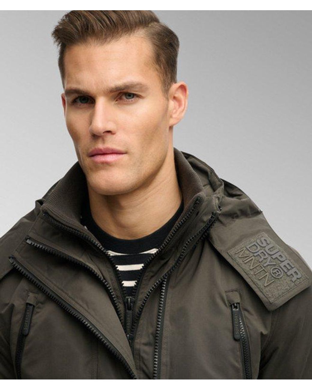 Superdry Gray & Co Hooded Microfibre Arctic Windcheater Jacket for men