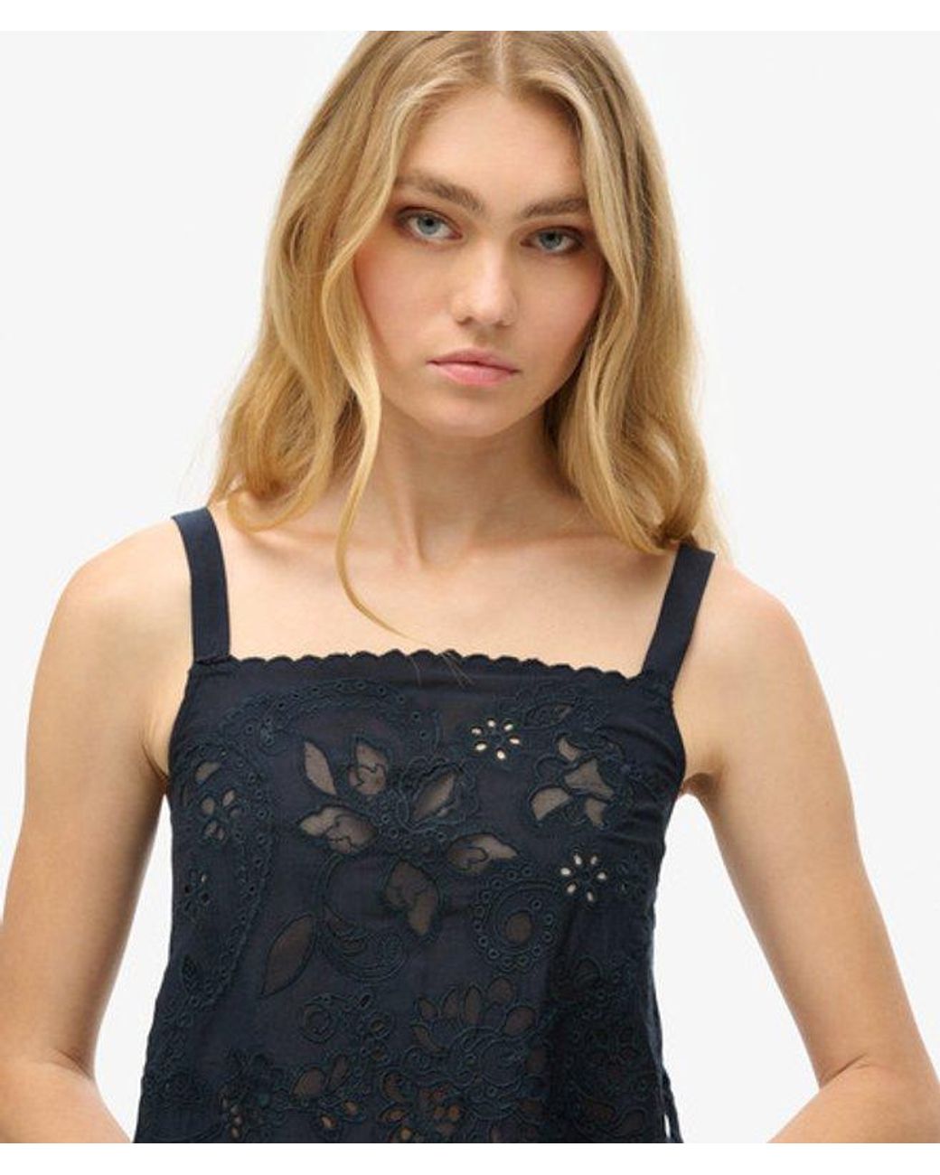 Superdry Blue & Co Ibiza Embroidered Cami Top